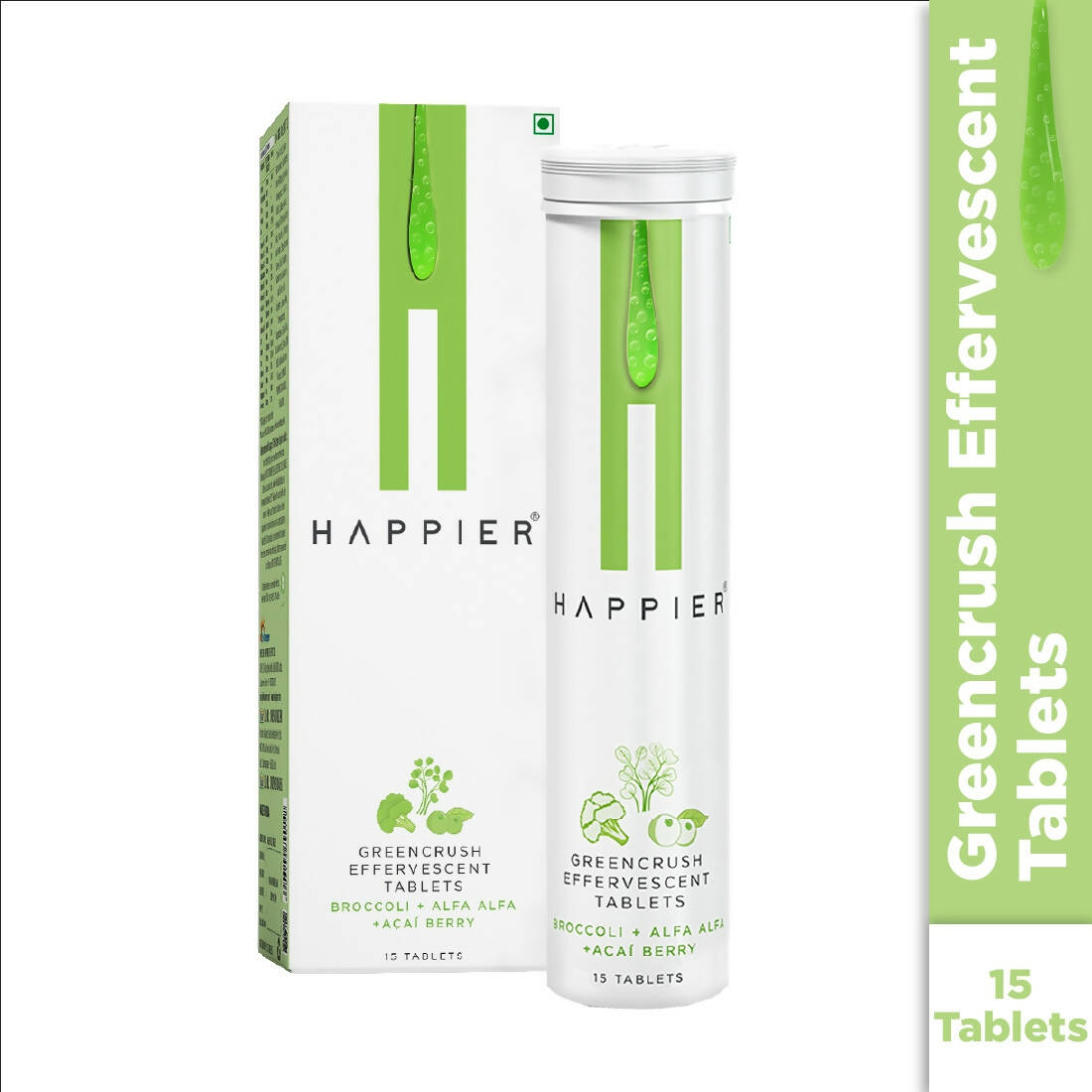 Happier Greencrush Effervescent Tablets