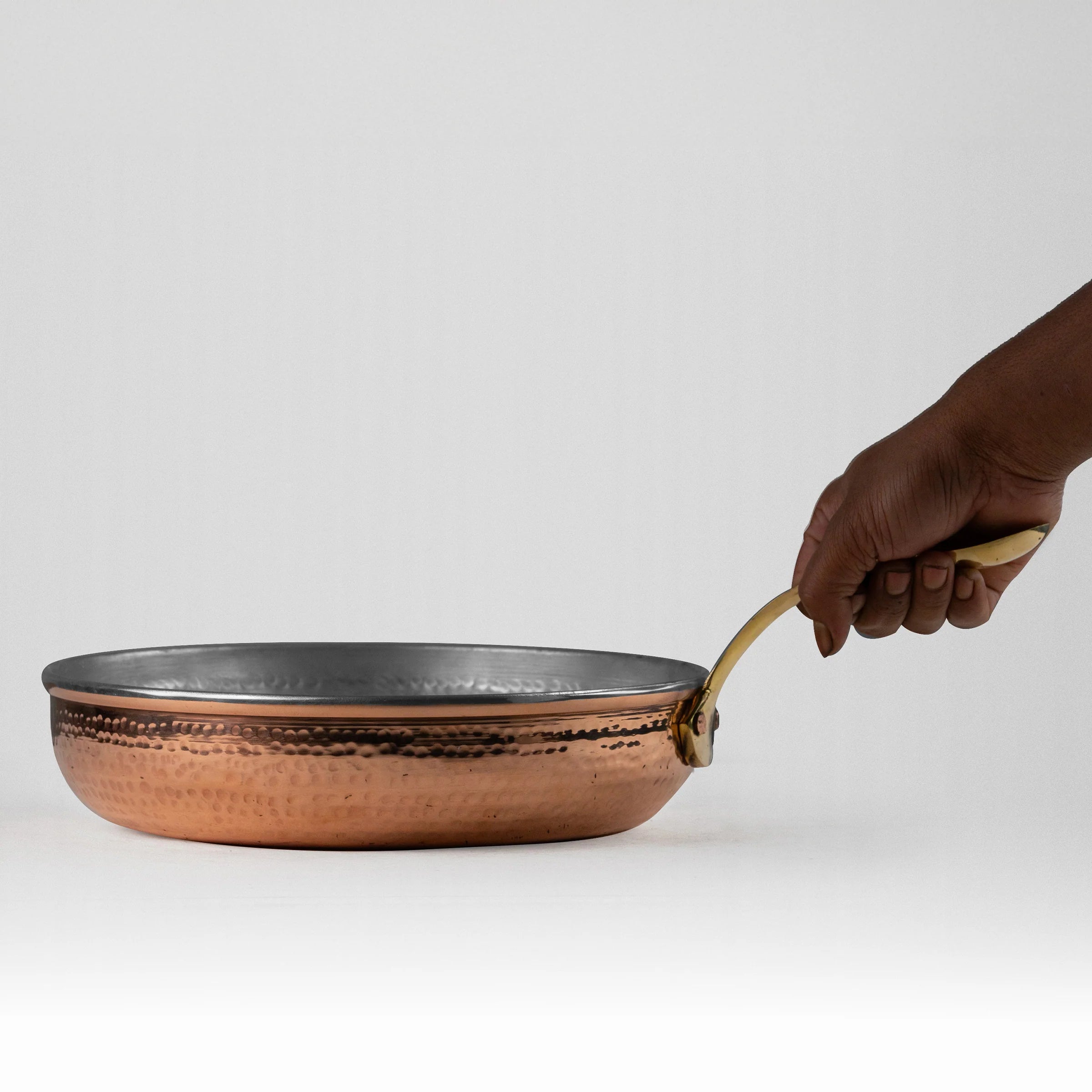 Health Smith Pure Copper Saute Pan for Cooking – Tin Coated (Kalai)