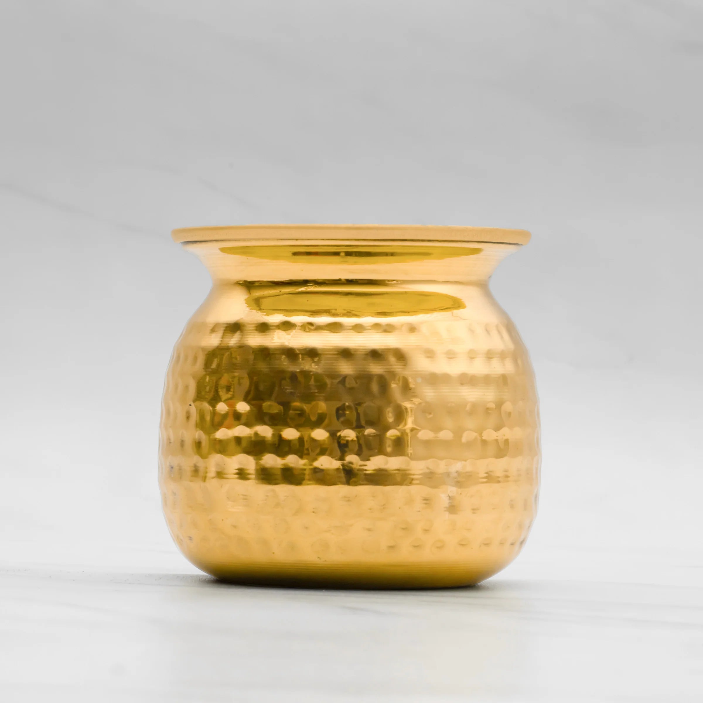 Health Smith Pure Brass Cashew Lota with Hammered Finish