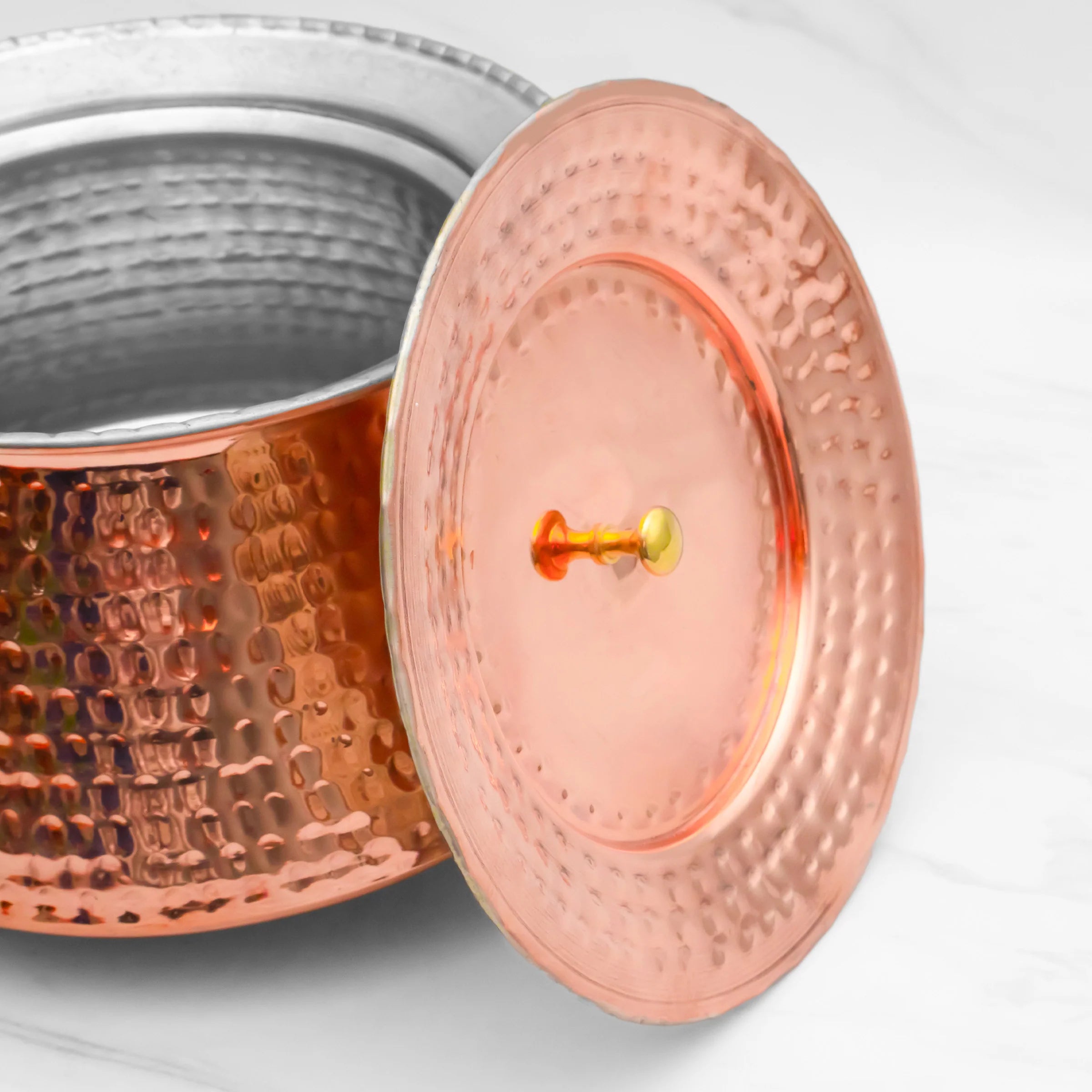 Health Smith Pure Copper Handi With Lid for Cooking – Tin Coated (Kalai)