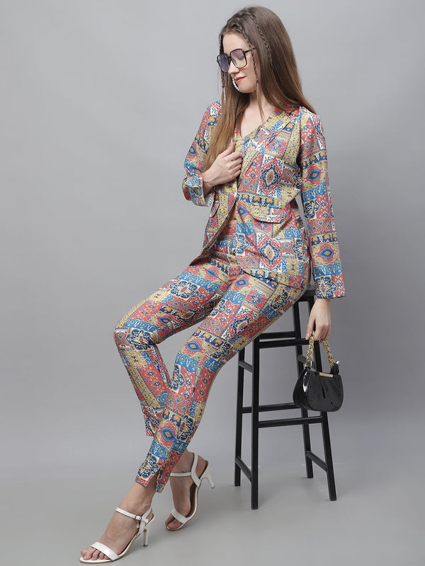 Women's Digital Printed Crop Top and Jacket Set ( JNCS 3007 Multi )