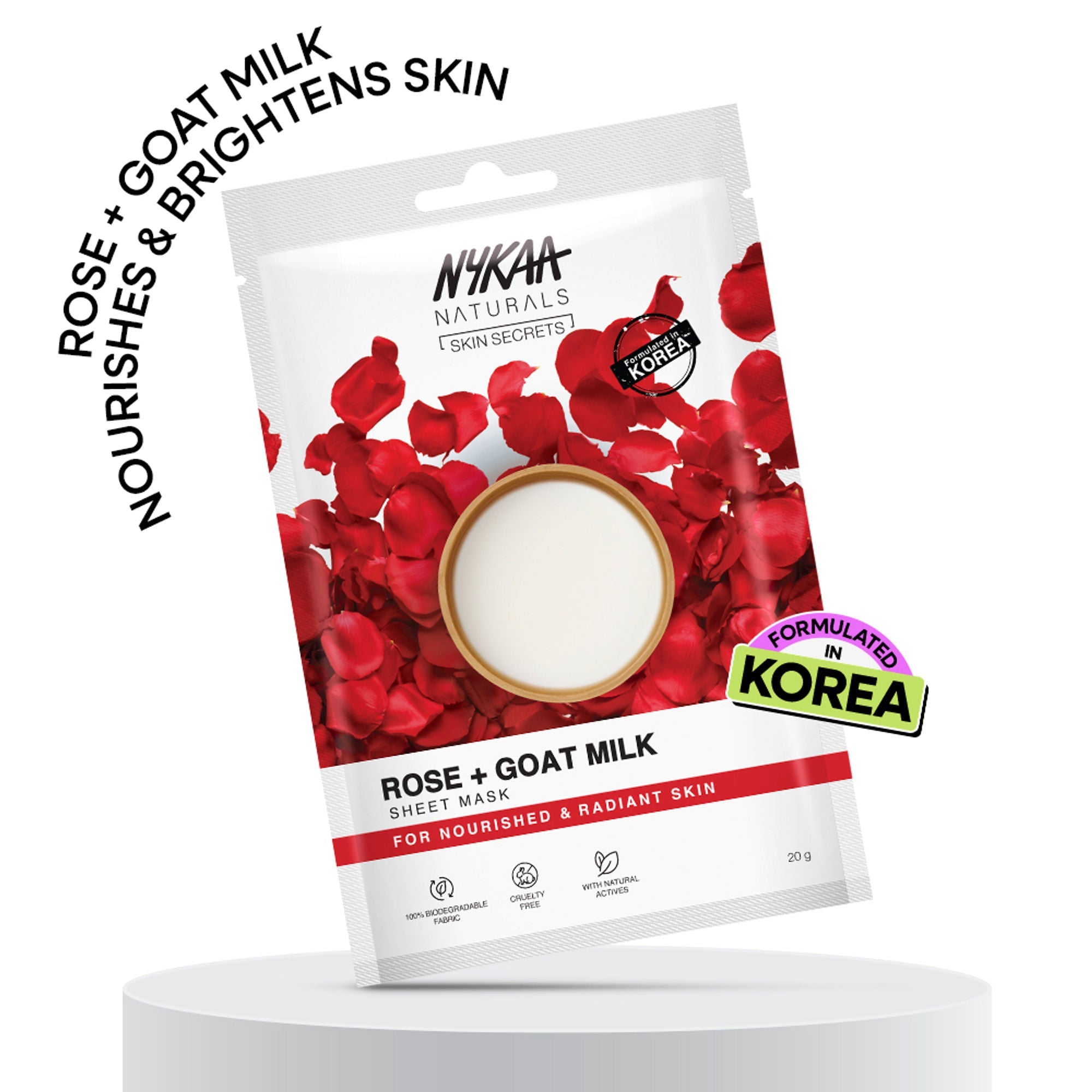 Nykaa Rose+Goat Milk Sheet Mask For Nourished & Radiant Skin-Formulated In Korea - For All Skin Types