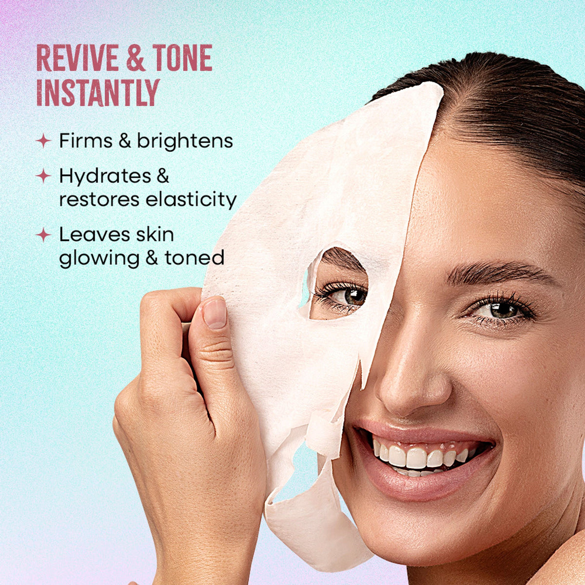 Nykaa Green Tea + Aloe Vera Sheet Mask For Hydrated Skin - Formulated in Korea - For All Skin Types - Acai Berry + Pomegranate