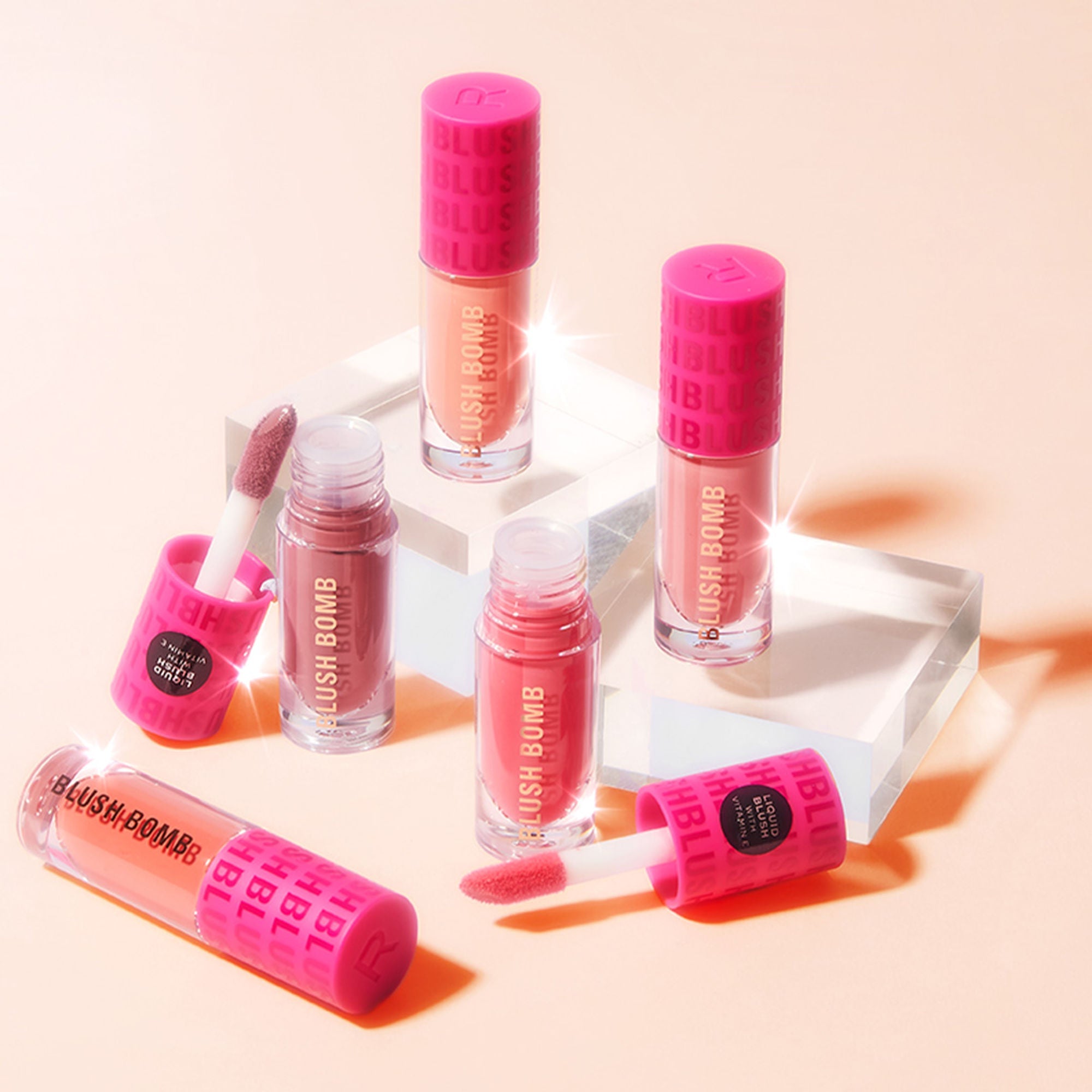 Makeup Revolution Bomb Cream Blusher-Lightweight Creamy Formula-Enriched With Vitamin E - Glam Orange