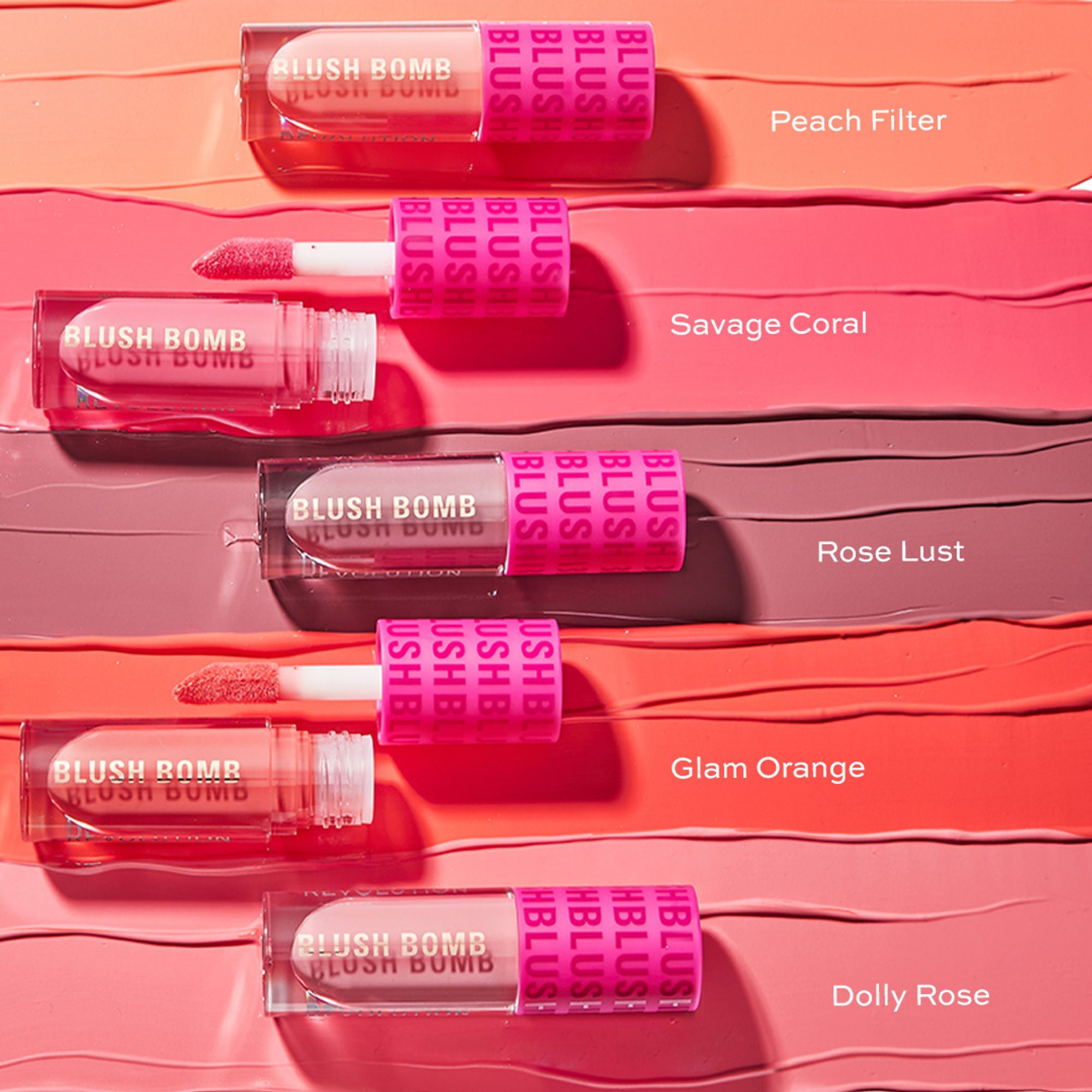 Makeup Revolution Bomb Cream Blusher-Lightweight Creamy Formula-Enriched With Vitamin E - Peach Filter
