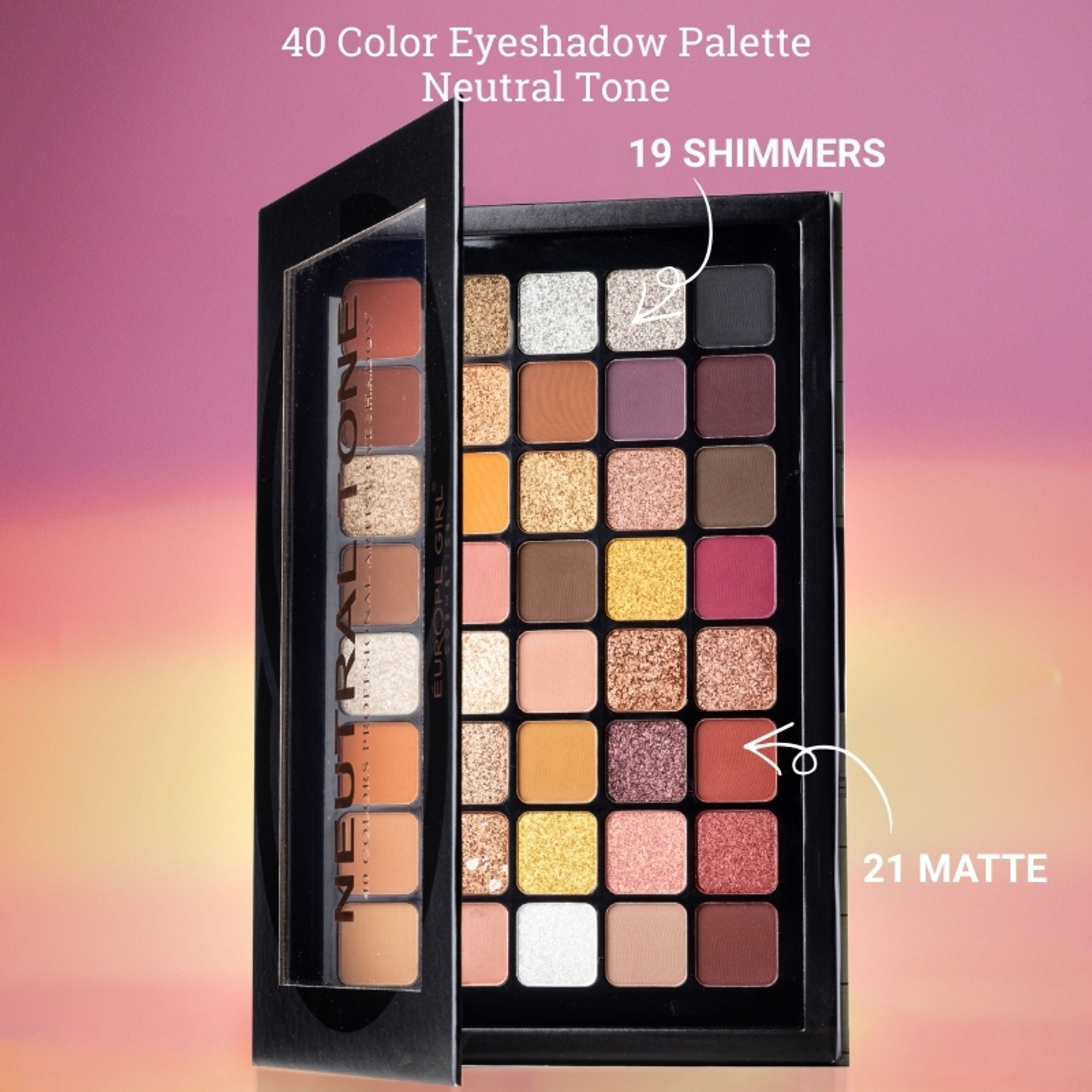 Europe Girl 40 Colour Eyeshadow Palette - Neutral Tone