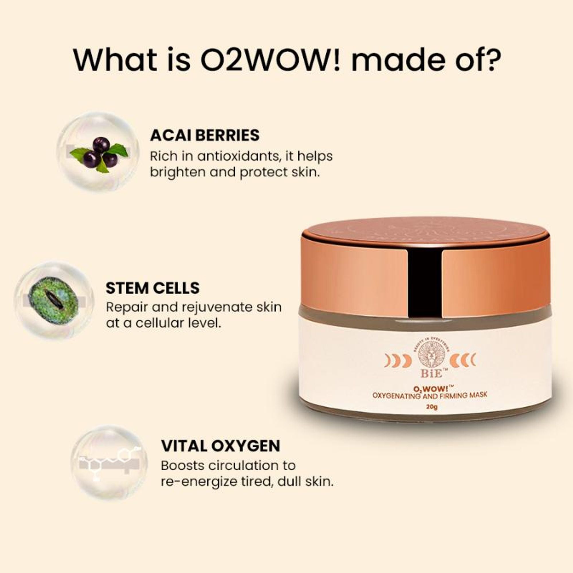 BiE O2wow!- Oxygenating & Firming Mask