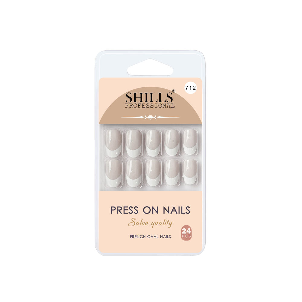 Shills Professional Reusable Press On Nails French Oval - SPN712