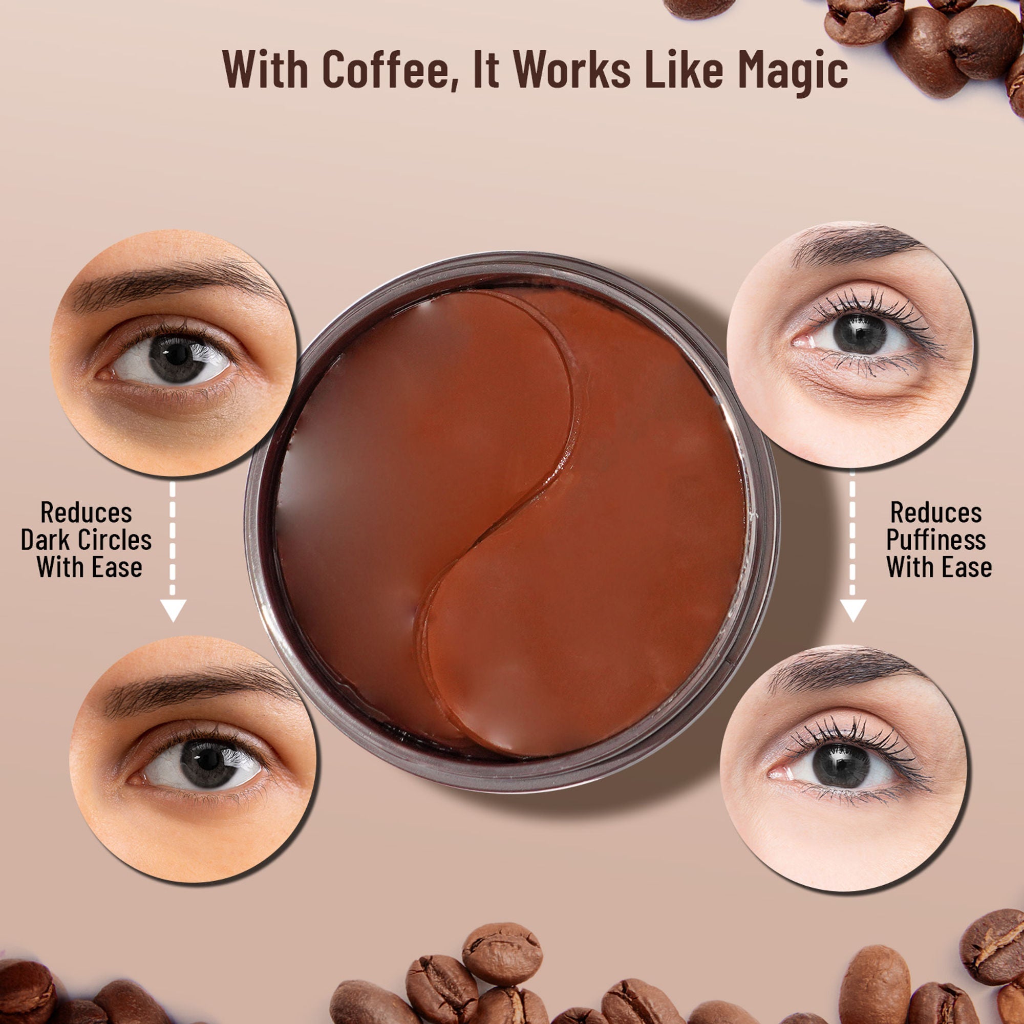 Swiss Beauty Hydra Eye Serum Patches For Dark Circles And Puffiness , Hydrate Skin - Coffee