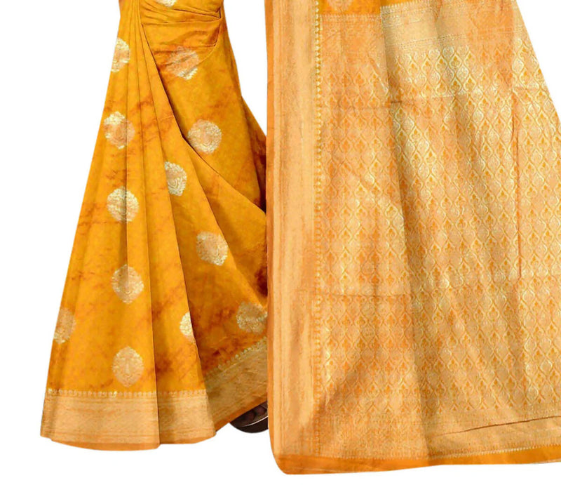 Vamika Weaving Banarasi Jacquard Mustard Saree