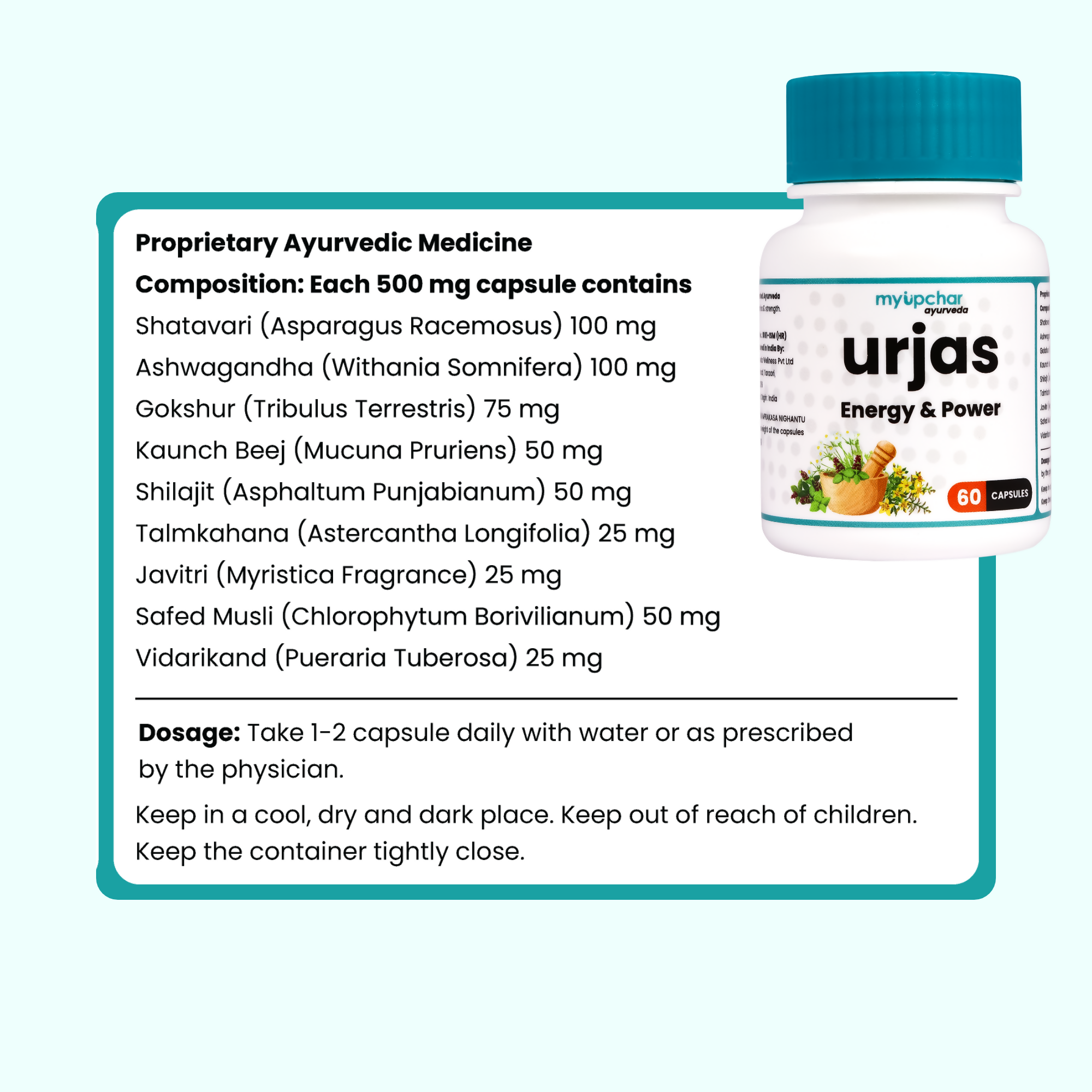 myUpchar Ayurveda Urjas Energy & Power Capsules For Men