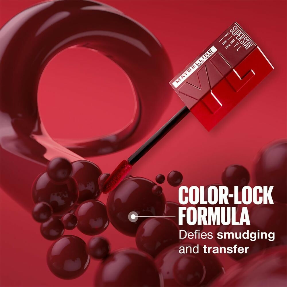 Maybelline New York Super Stay Vinyl Ink Liquid Lipstick, Instant Shine Lasts Up To 16H - 25 Red Hot