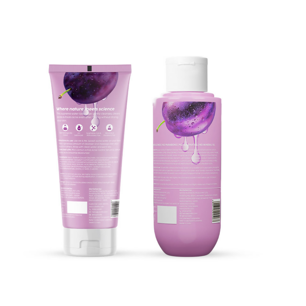 PLIX The Plant Fix Jamun Active Acne Regime With Cleanser & Body Wash For Women & Men