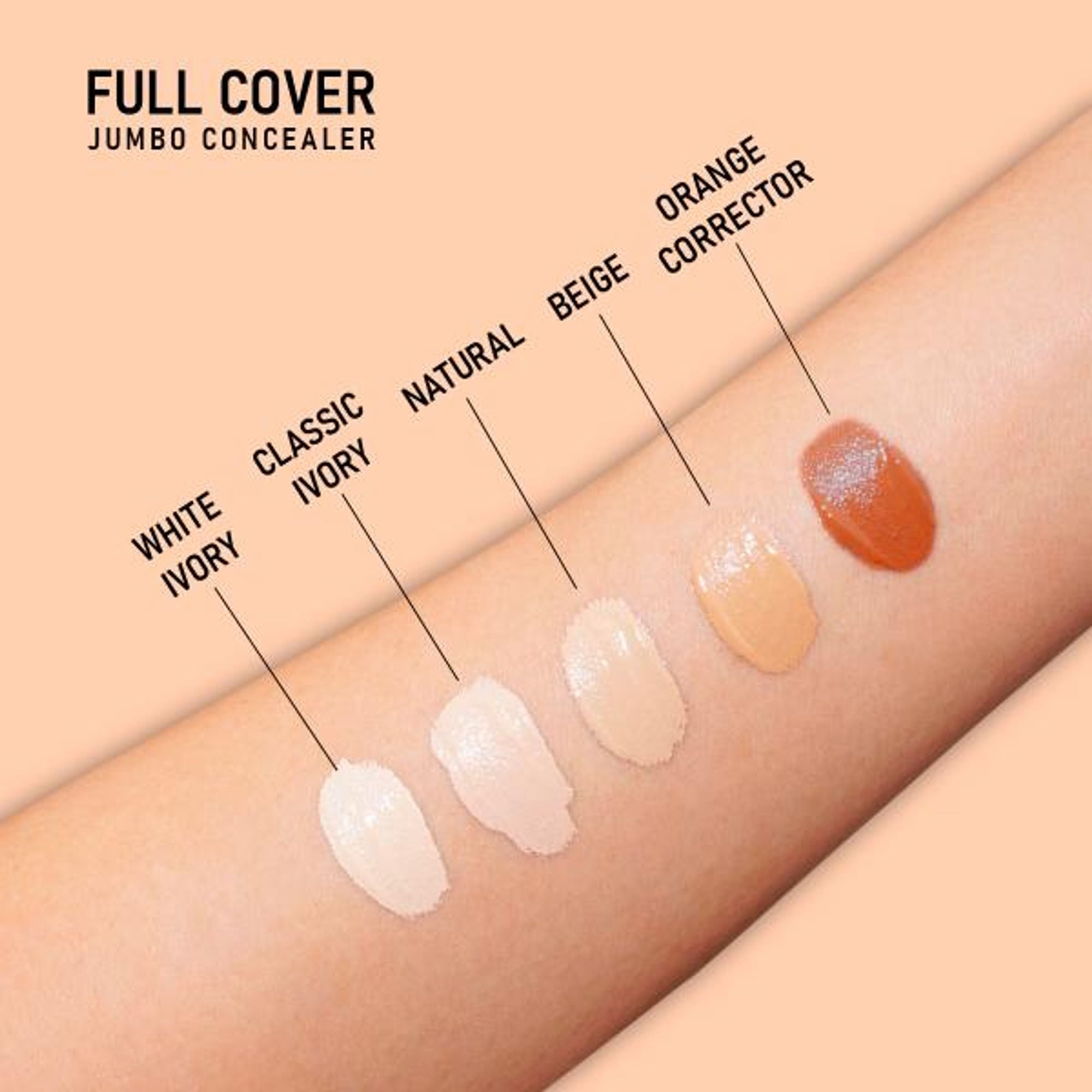 Matt Look Full Cover Jumbo Oil Control Perfect Coverage Concealer - Orange Corrector