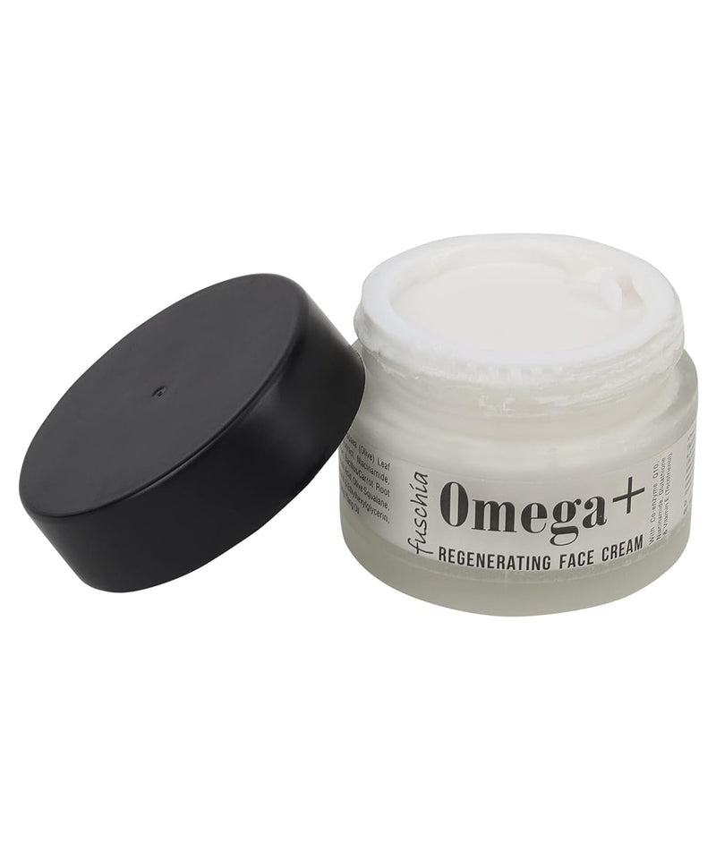 Fuschia Omega+ Regenerating Face Cream with 5 potent Antioxidants - Omega 3 6 9, CoQ10, Tocotrienol, Niacinamide & Glutathione