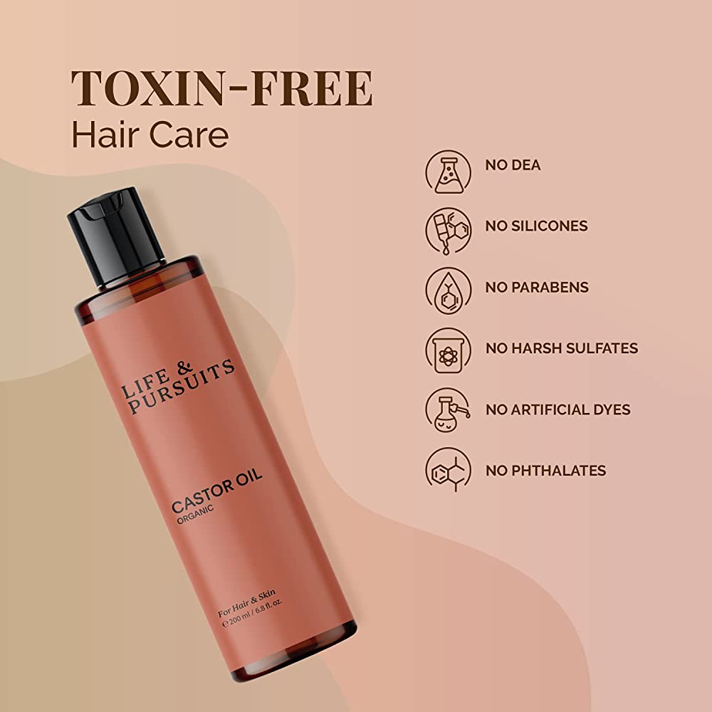 Life and Pursuits Organic Cold Pressed Castor Oil For Hair Growth & Skin