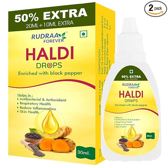 Rudraa Forever Haldi Drops Enriched With Black Pepper