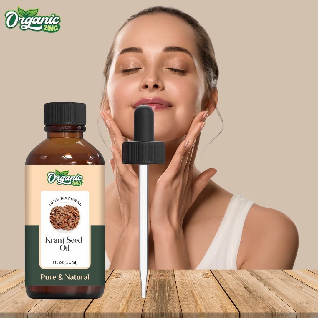 Organic Zing Karanj Seed (Pongamia Pinnata) Oil | Pure & Natural Carrier Oil for Skincare, Hair Care & Massage