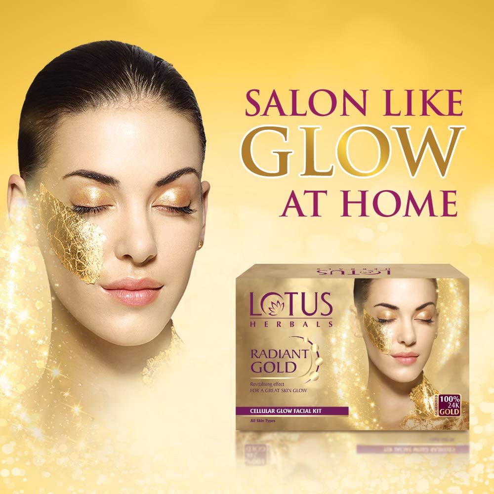Lotus Herbals Radiant Gold Cellular Glow Facial Kit 37 grams