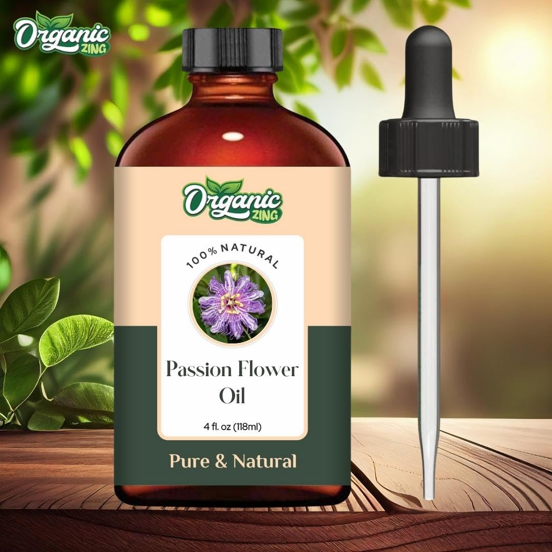 Organic Zing Passion Flower (Passiflora) Oil | Pure & Natural Essential Oil for Aroma, Diffusers, Skincare & Massage