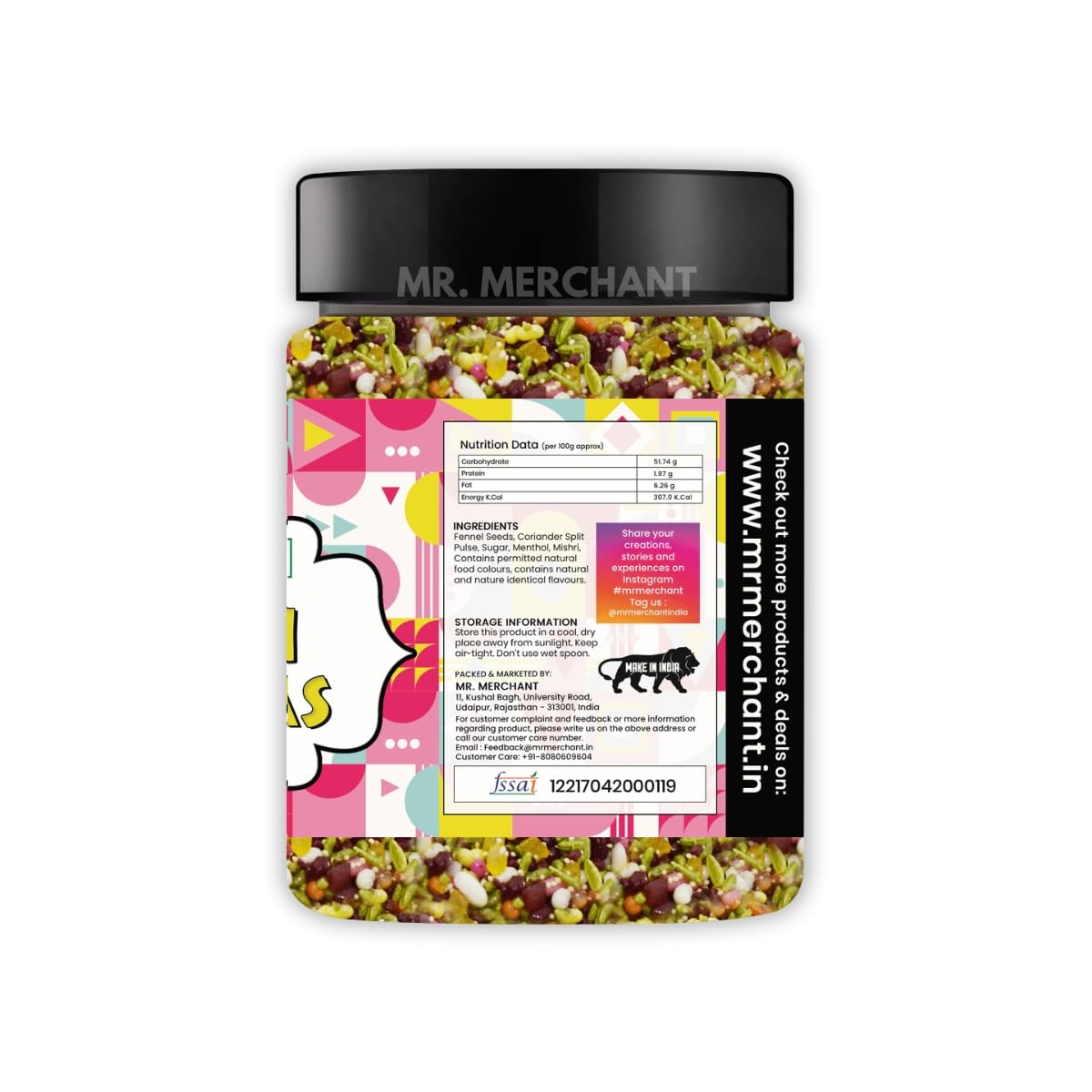 Mr. Merchant Punjabi Mukhwas, Traditional Mouth Freshener Mukhwas Mix (Pack of 1 (300g Jar Pack))