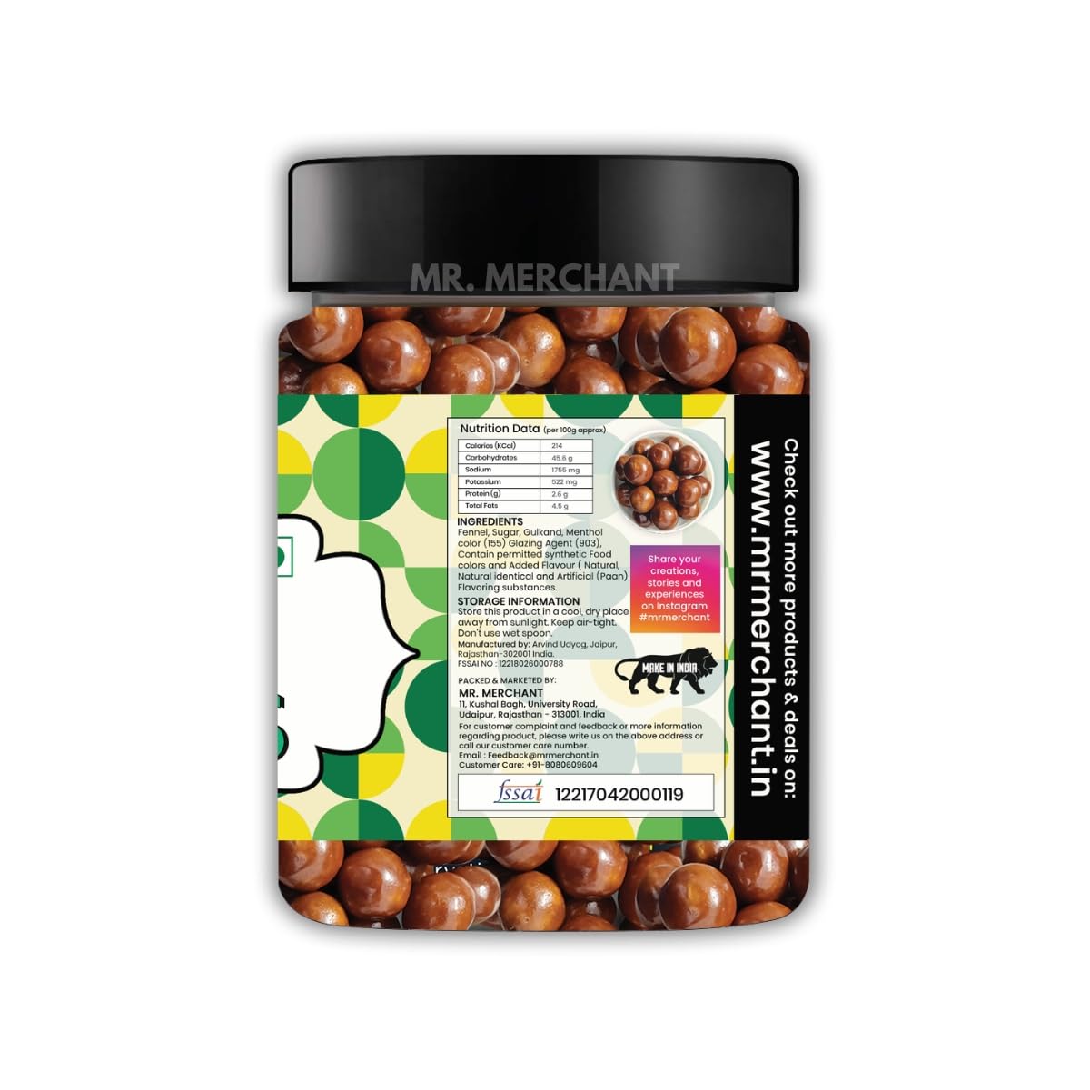 Mr. Merchant Paan Shots (Instant Paan, Mouth freshener, Mukhwas) Pan Flavor Candy, 250g