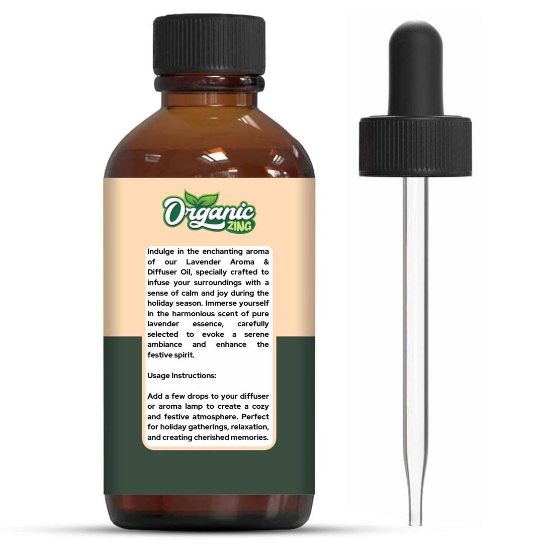 Organic Zing Lavender Aroma & Diffuser Oil for Festive Season, Spice up Your Christmas/Holiday/X-Mas/New Year Diffuser Oil