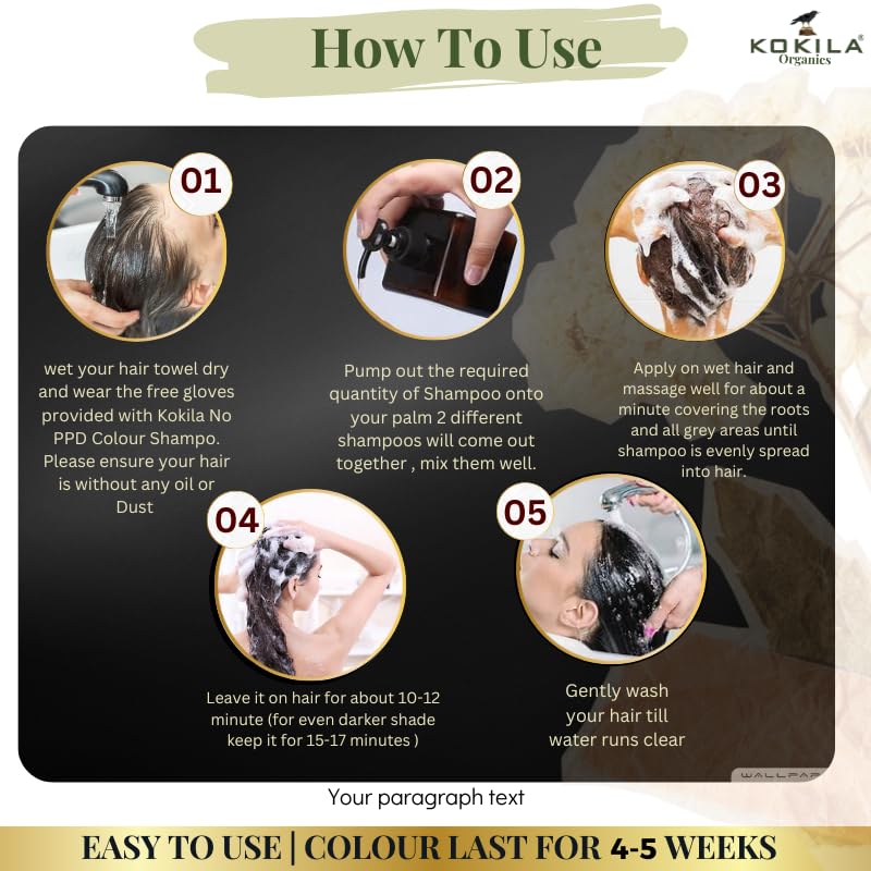 Kokila Organics Hair Color Shampoo With Natural Extracts