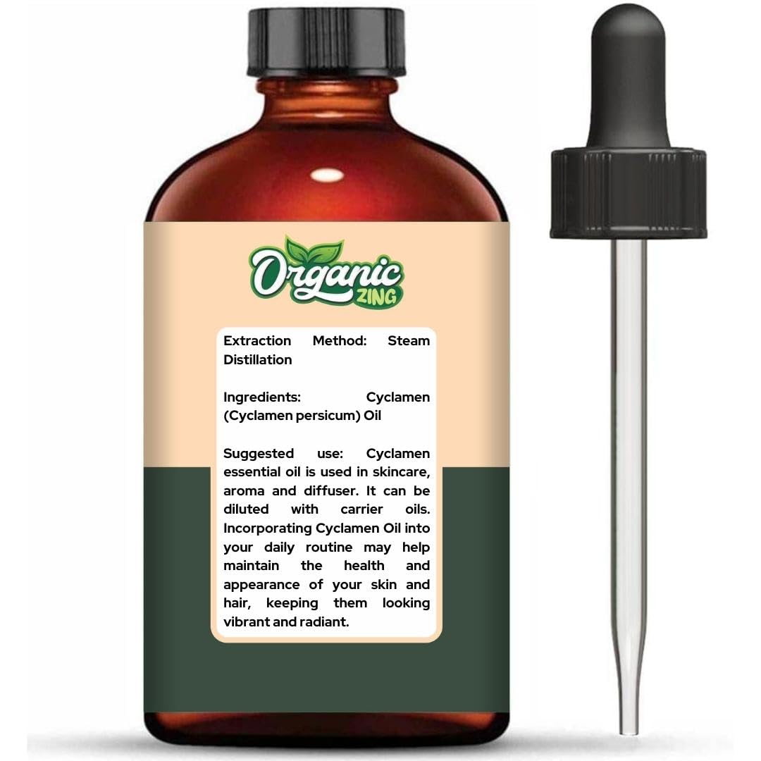 Organic Zing Cyclamen (Cyclamen persicum) Oil | Pure & Natural Essential Oil for Skincare, Aroma and Diffusers