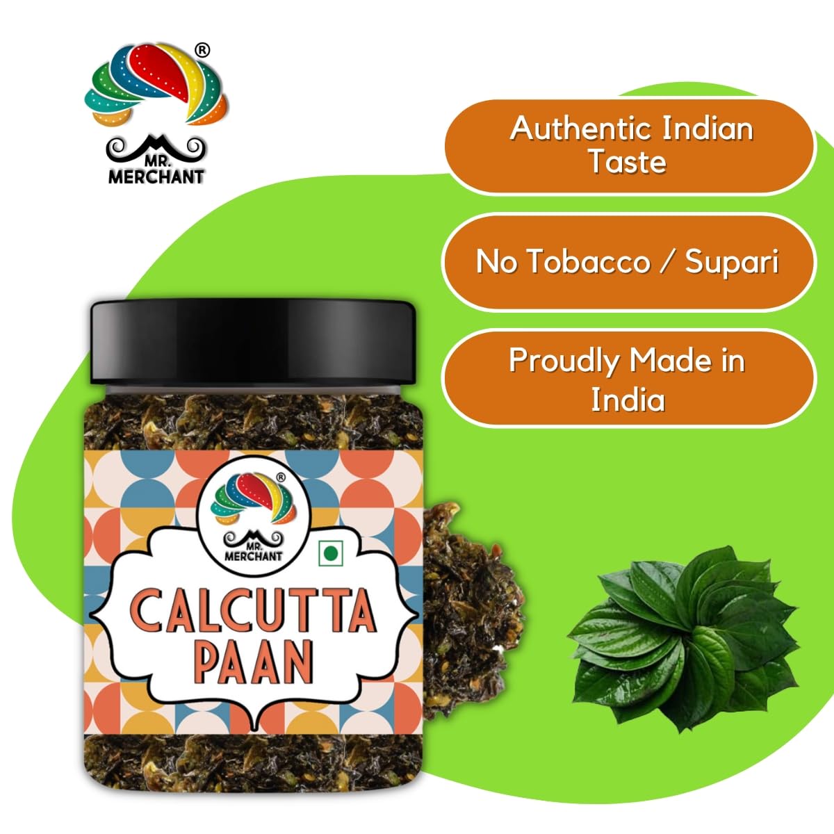Mr. Merchant Calcutta Meetha Paan Mukhwas, [Mouth Freshener, Digestive, After-Meal Snack] [Jar Pack], 300g