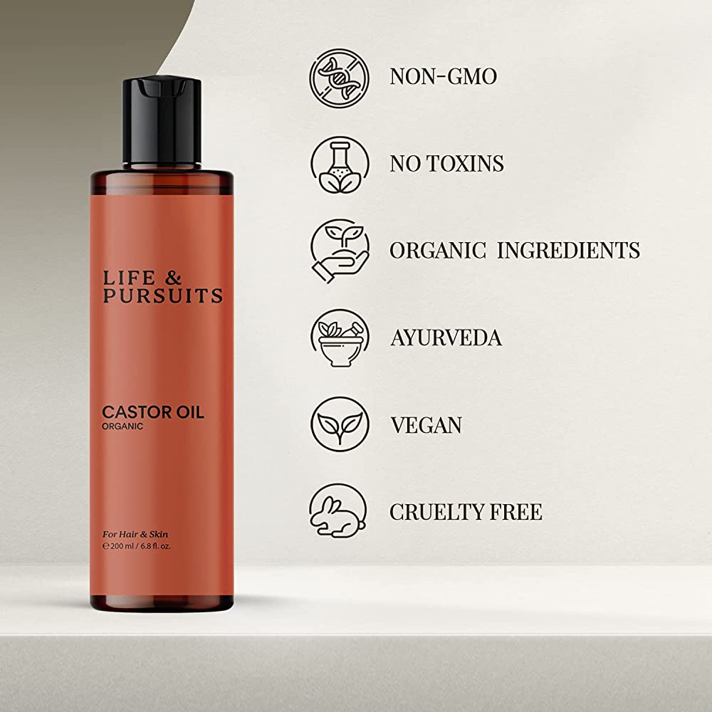 Life and Pursuits Organic Cold Pressed Castor Oil For Hair Growth & Skin