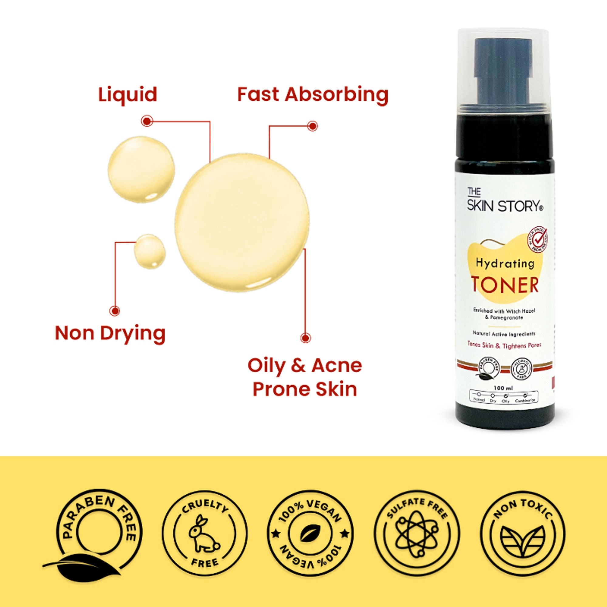 The Skin Story Water-like Hydrating Face Toner For Oily Acne Prone Skin With AloeVera