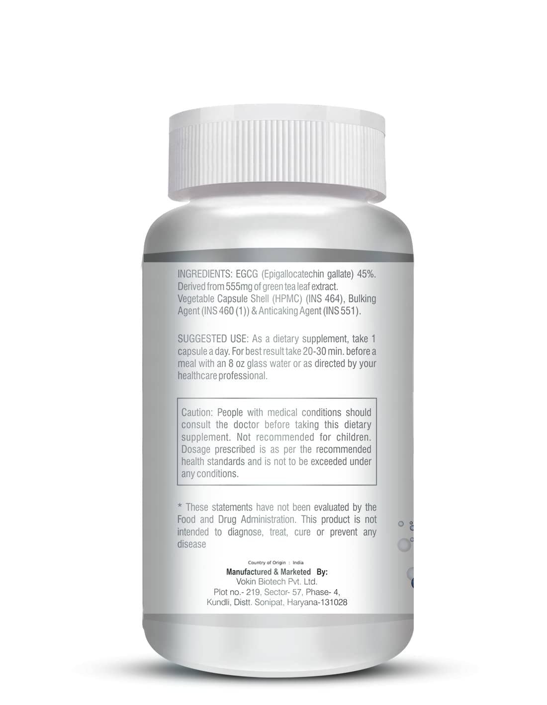 Vokin Biotech EGCG from Green Tea Leaf Extract 500mg EGCG - Antioxidant Support
