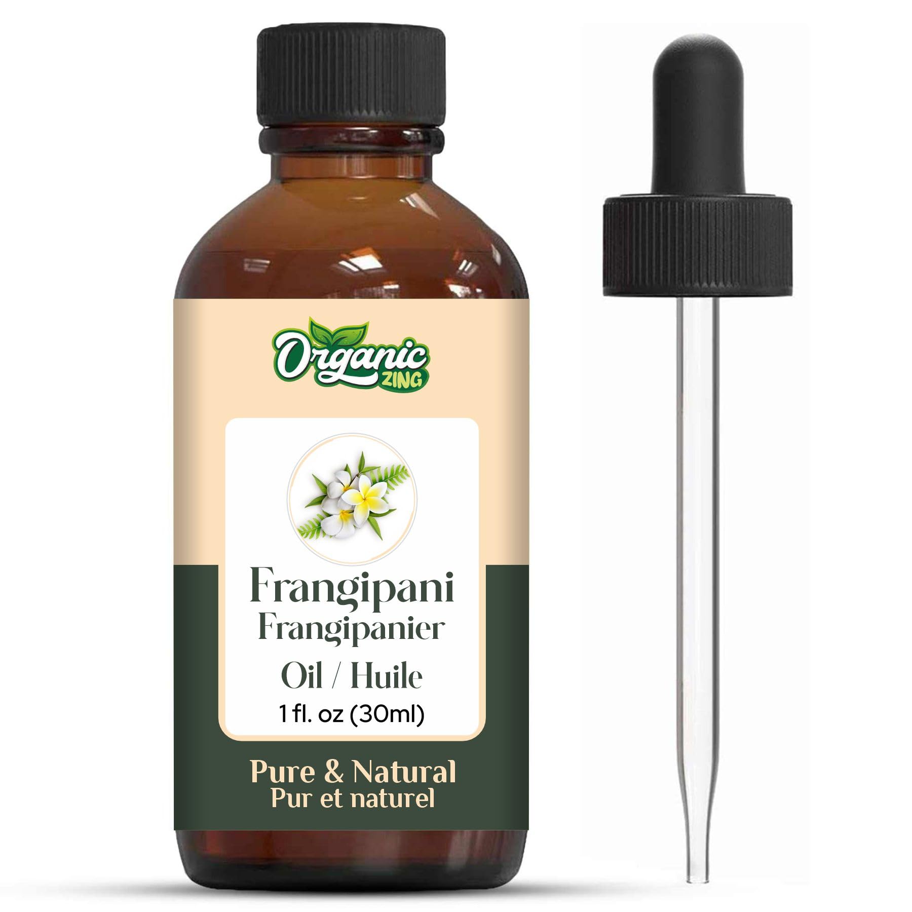 Organic Zing Frangipani (Plumeria alba) Oil | Pure & Natural Essential Oil for Skincare, Massage, Aroma & Diffuser