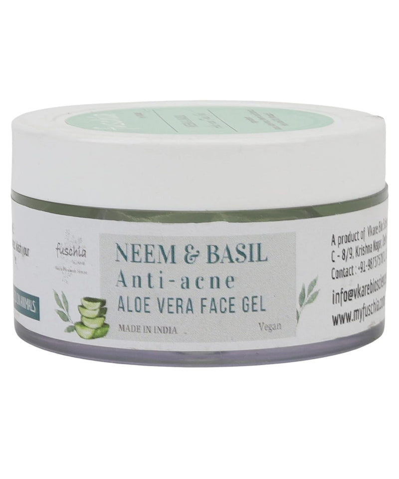 Fuschia Anti Acne Face Gel - Neem and Basil - 50g