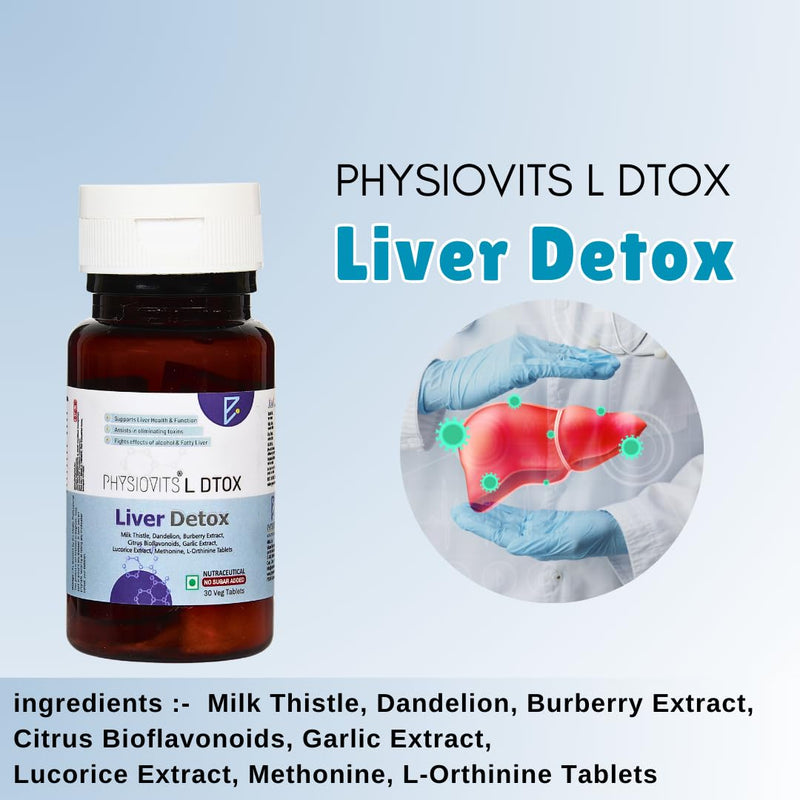 Physiovits L Dtox | Liver Detox Supplement For Men And Women | For Healthy Liver | Helps in Cleanse Liver | Natural Detoxification |