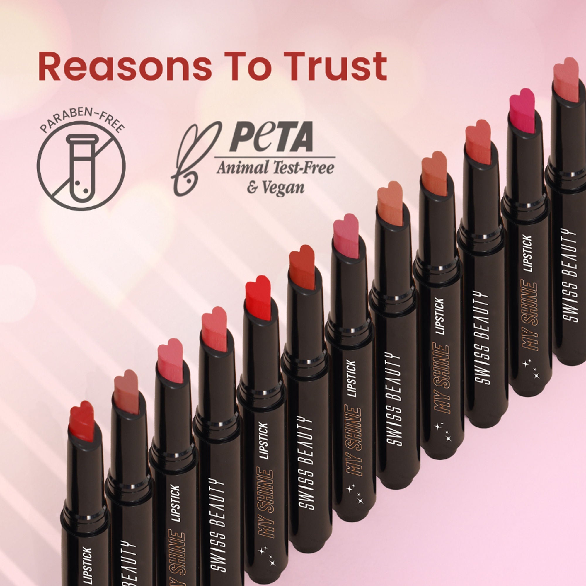 Swiss Beauty My Shine High Pigmented & Long-Lasting Lipstick Enriched with Vitamin E - 10 Do Me Pink