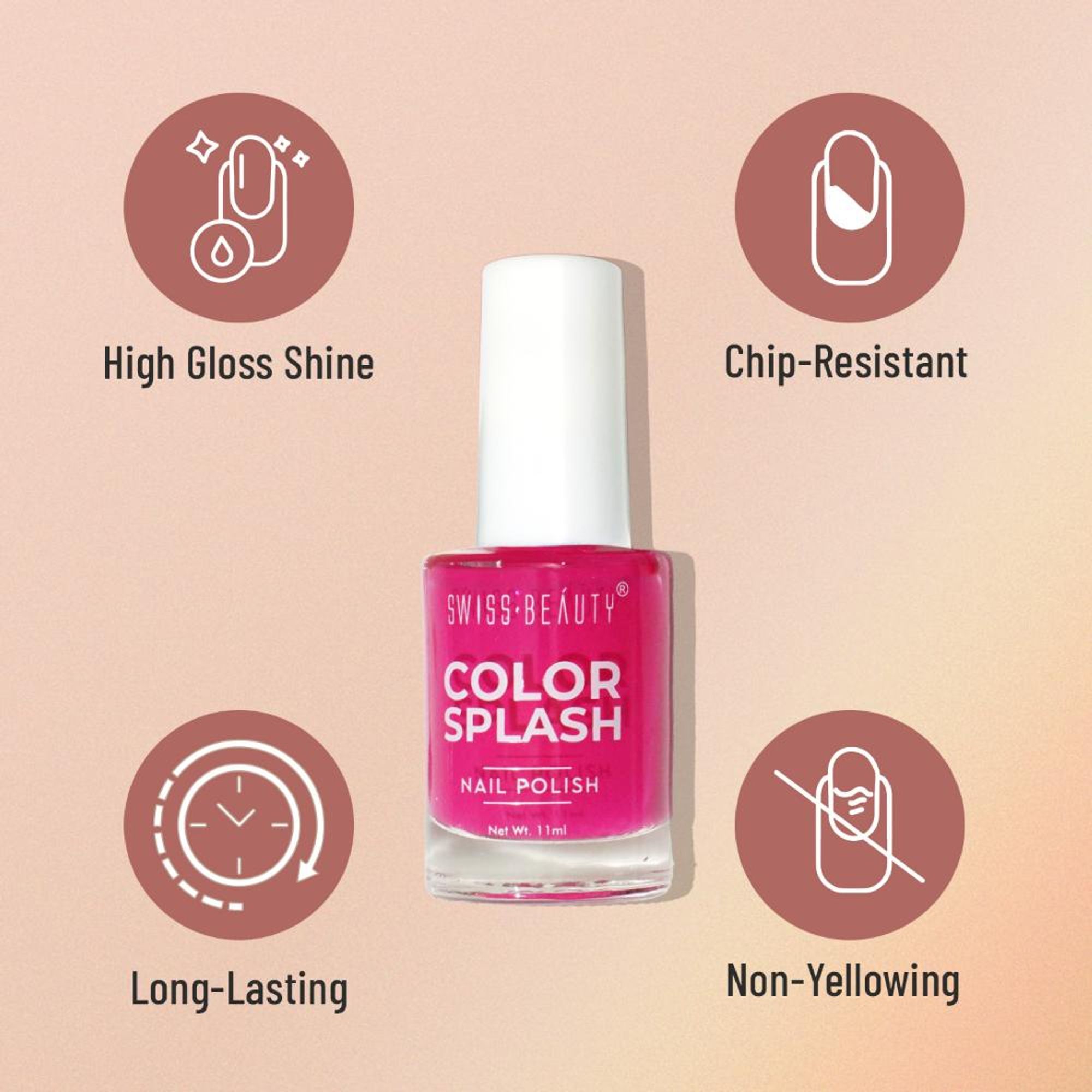 Swiss Beauty Color Splash Nail Polish - 211 Black Cherry