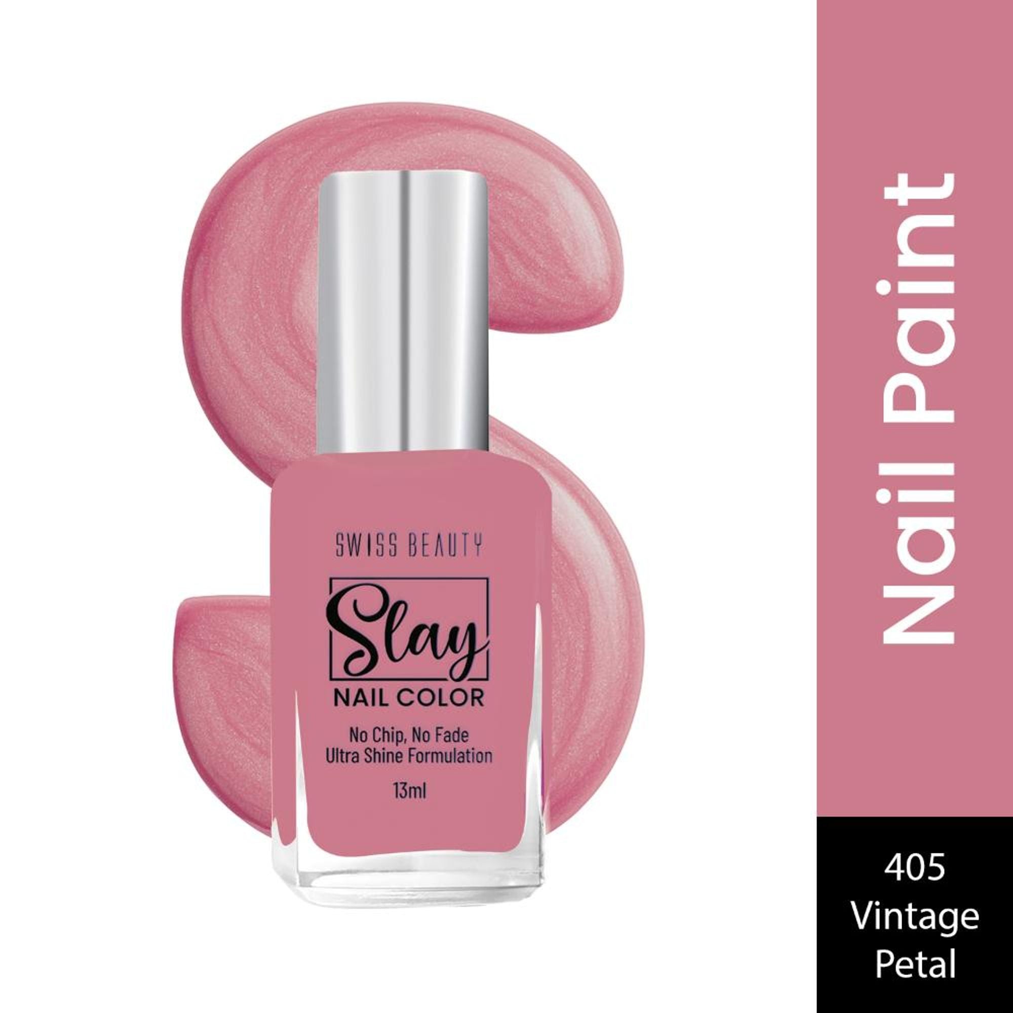 Swiss Beauty Slay Nail Color With Ultra Shine Formulation - 405 Vintage Petal