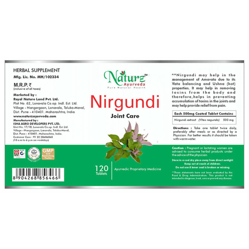 Naturz Ayurveda Nirgundi Joint care Tablets