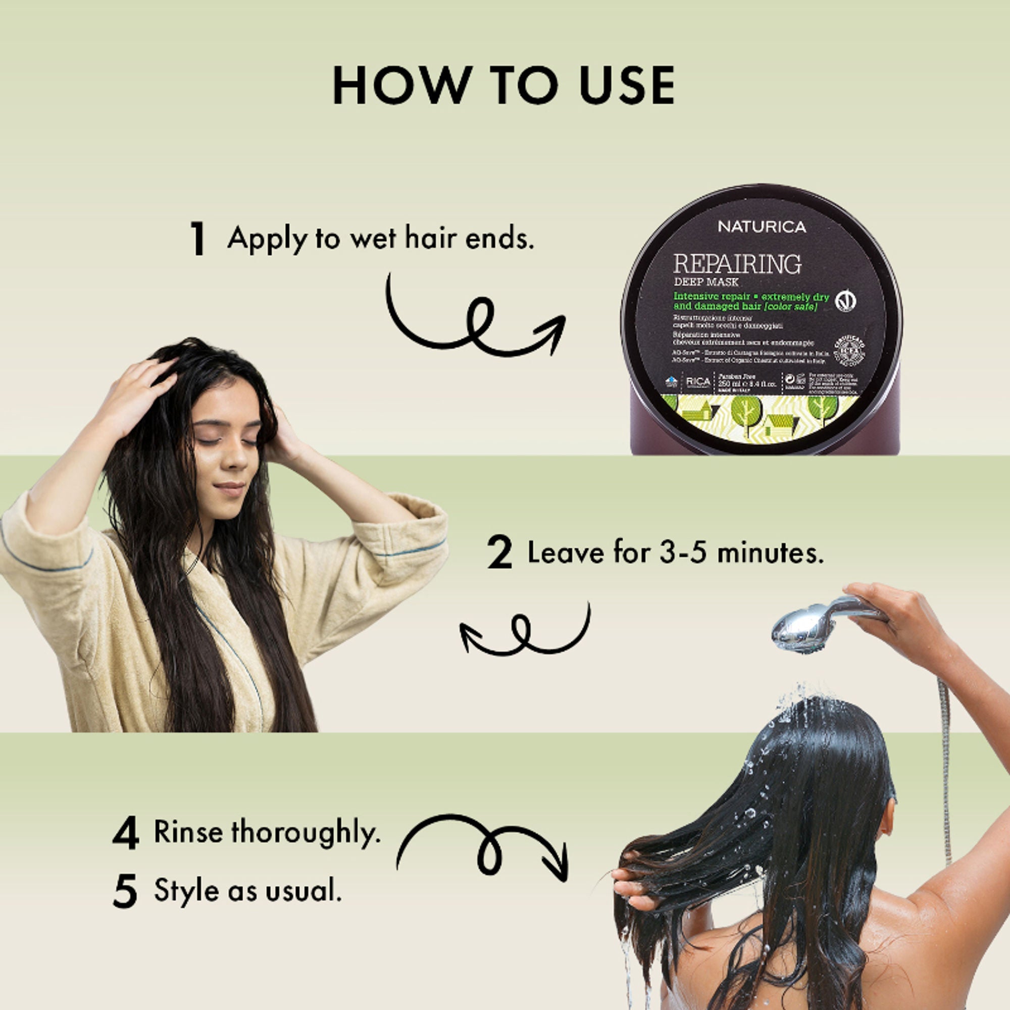 Naturica Repairing Deep Mask for Dry and Damaged Hair, Revitalize with Keratin & Pistachio Oil