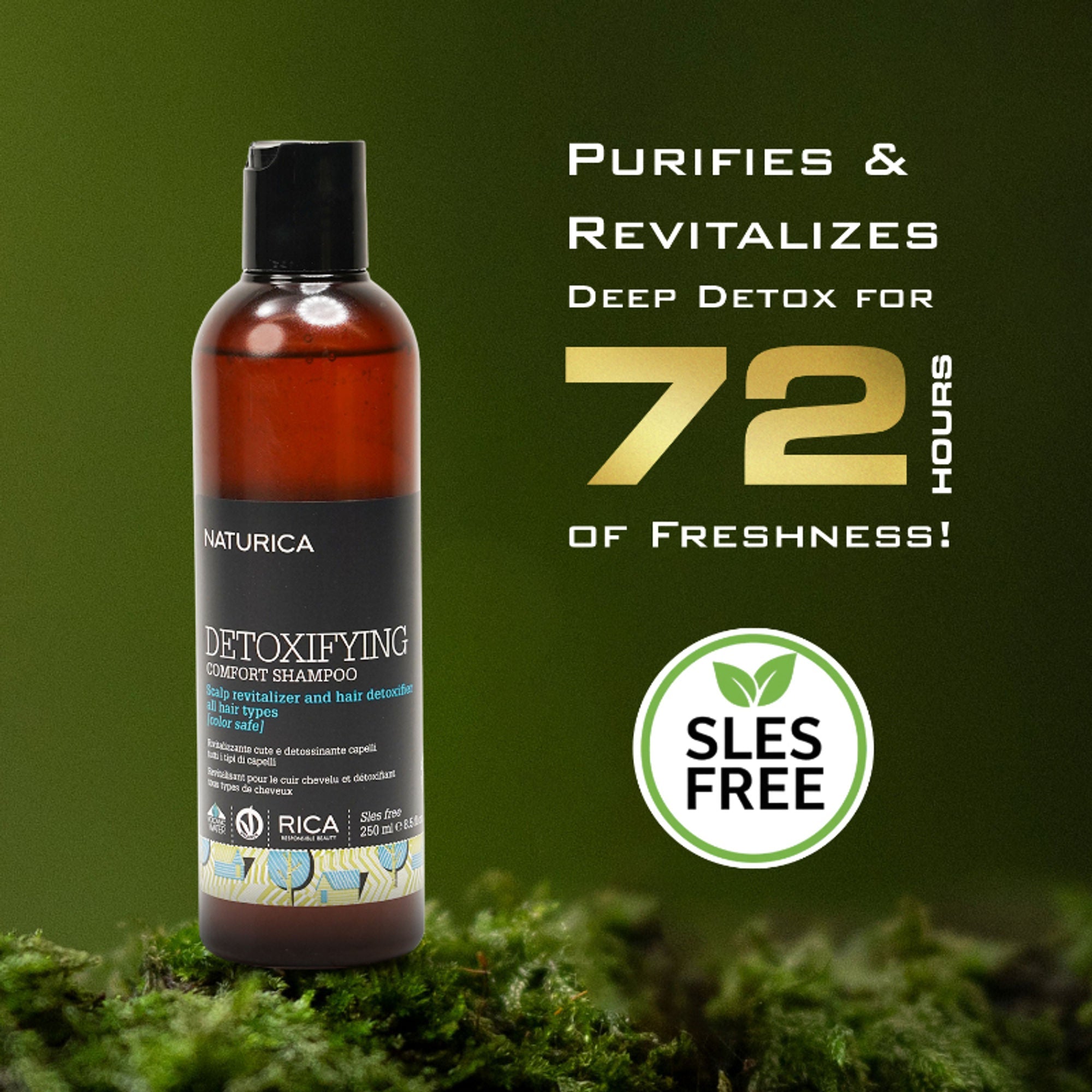 Naturica Detoxifying Comfort Anti-Pollution Shampoo for All Hair Type, Revitalize with Mint & Caper