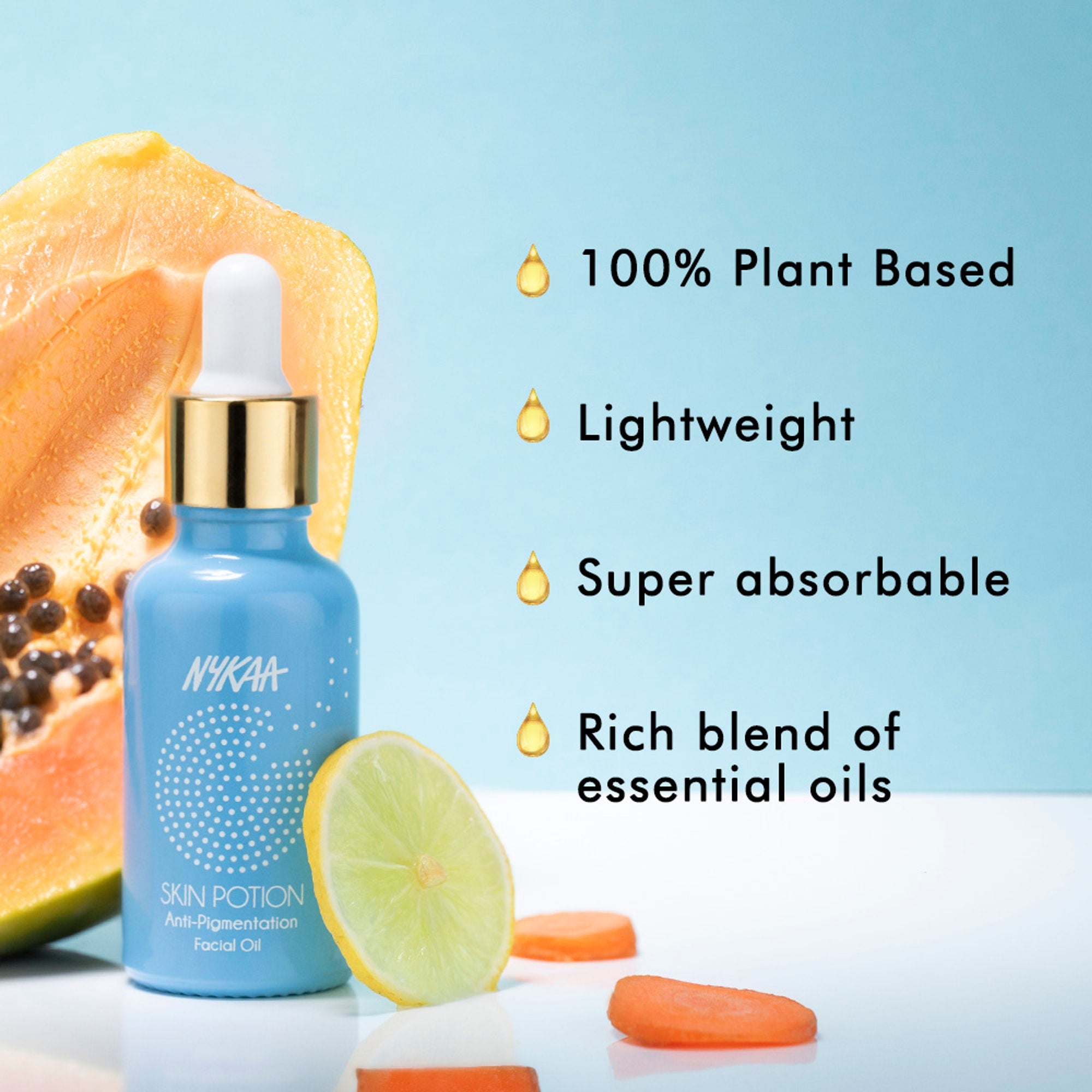 Nykaa Naturals Anti-Pigmentation Facial Oil Serum with Papaya for Exfoilation and Even skin tone