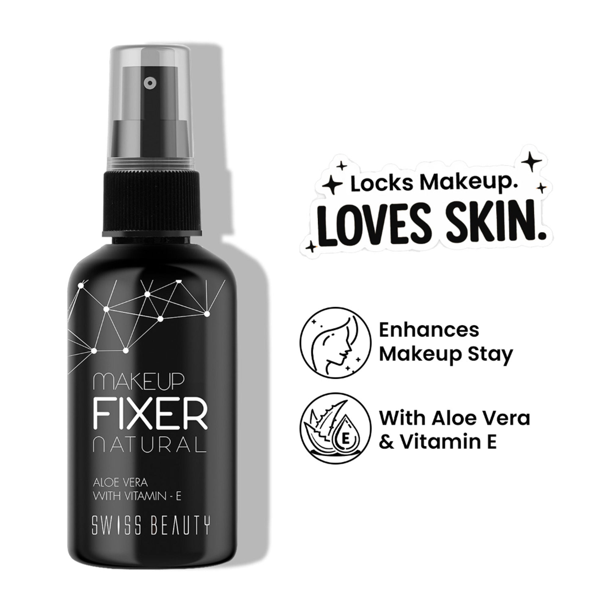 Swiss Beauty Long Lasting Professional Makeup Fixer Setting Spray With Vitamin E & Aloe Vera