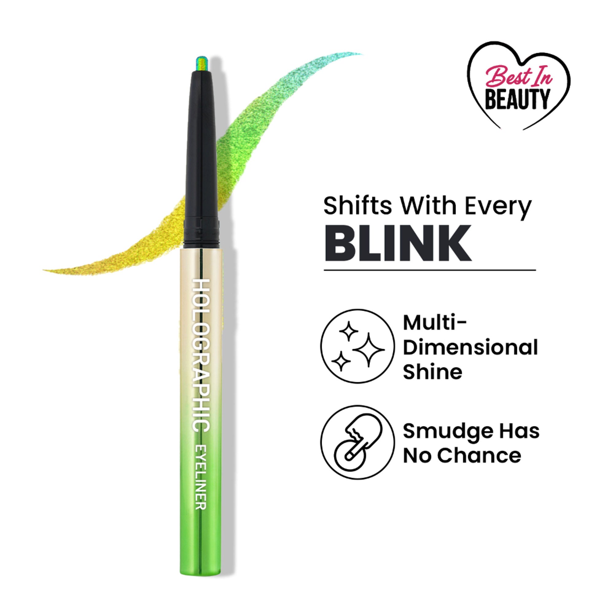 Swiss Beauty Holographic Eyeliner , Multi Chrome Effect , Water -Proof ,Smudge Proof - 2 Nouthern Light