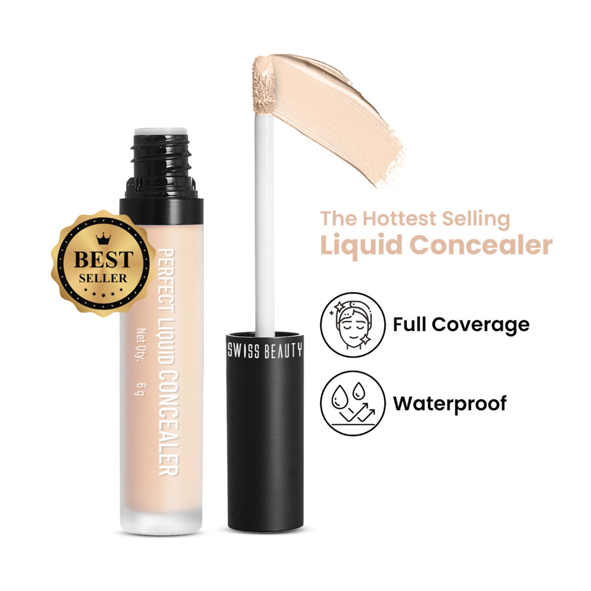 Swiss beauty Full Coverage Liquid Concealer With Jojoba Oil - 11 Creamy Beige