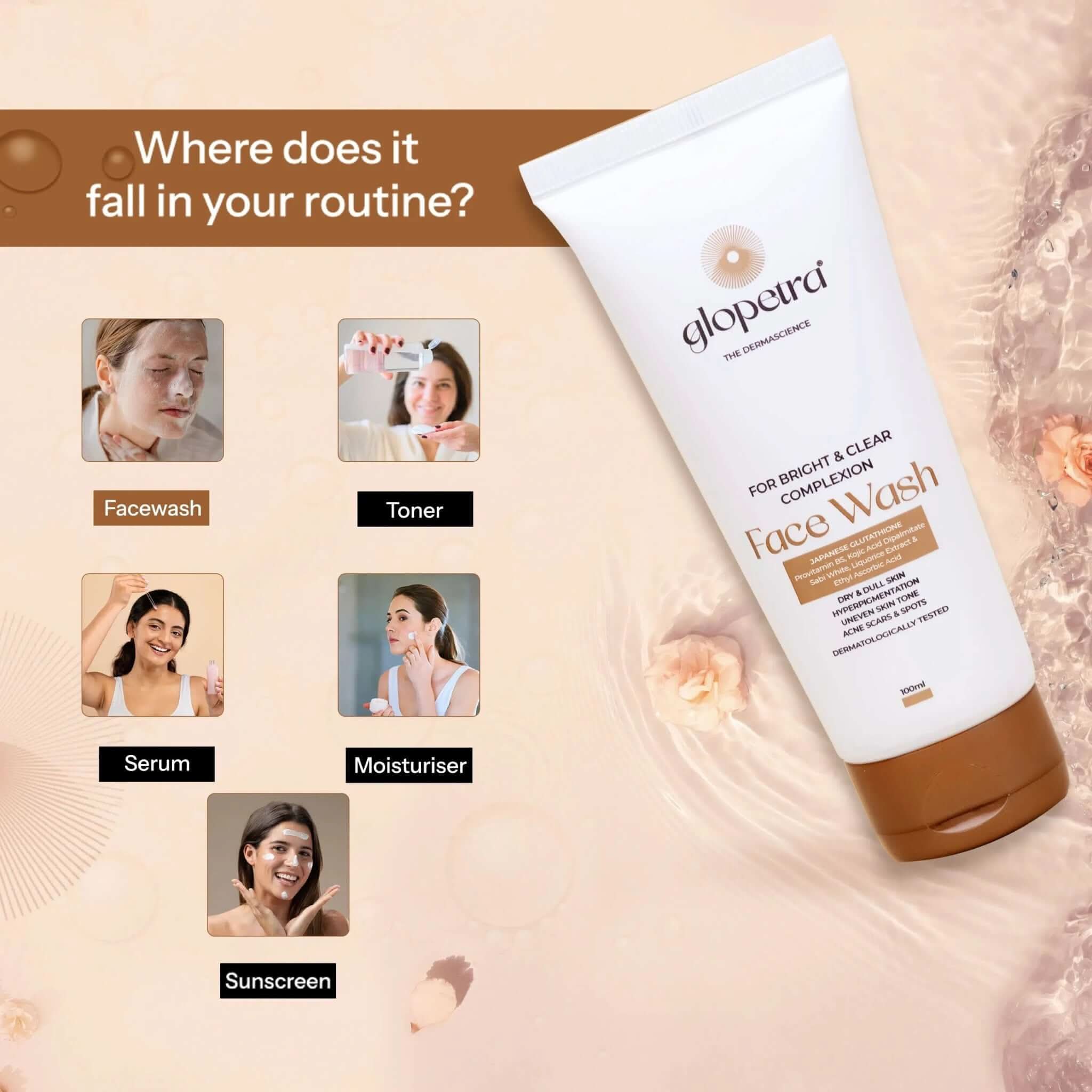 Glopetra Face Wash For Acne Scars & Spots