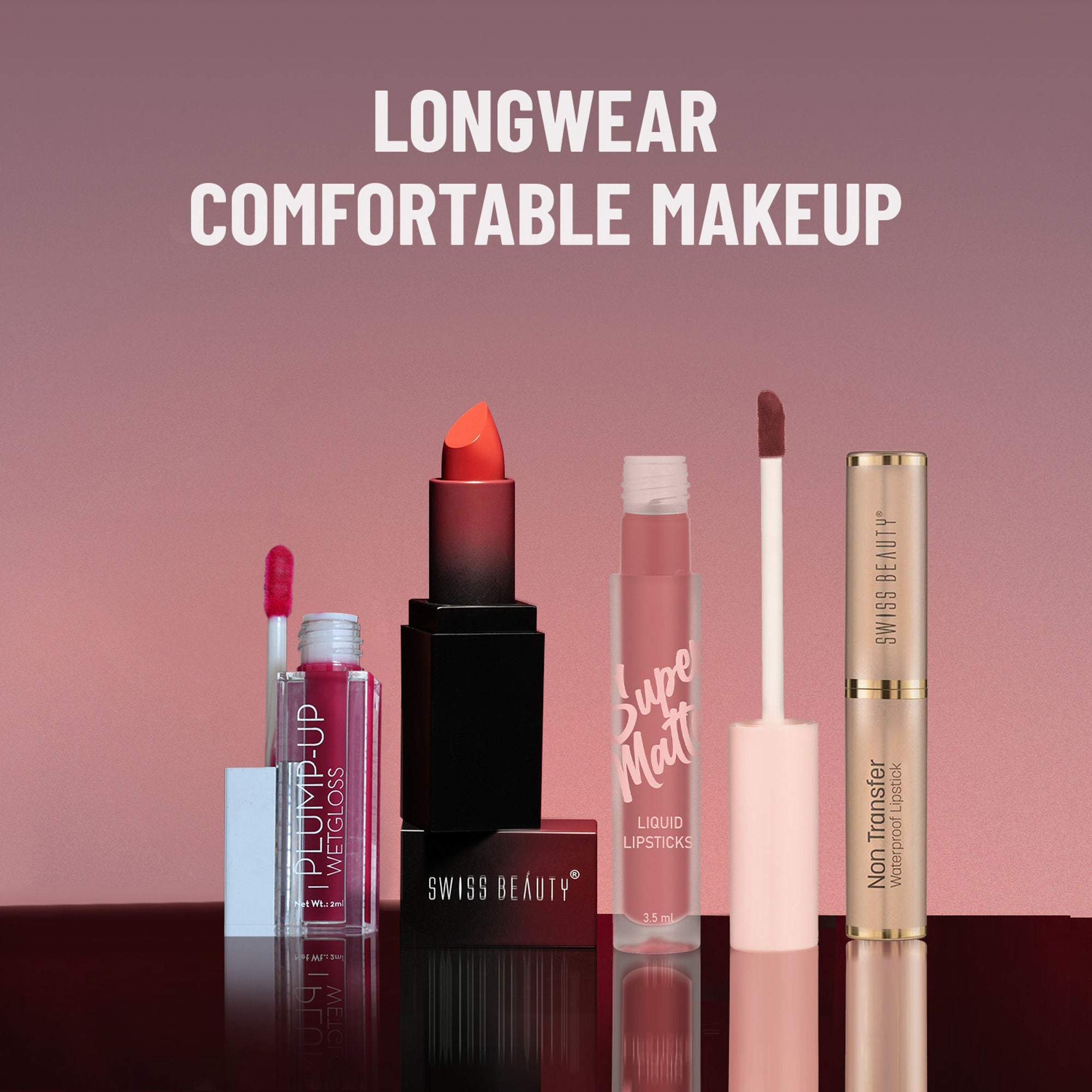 Swiss Beauty Non Transfer Waterproof Lipstick - 401 Pink Blossom