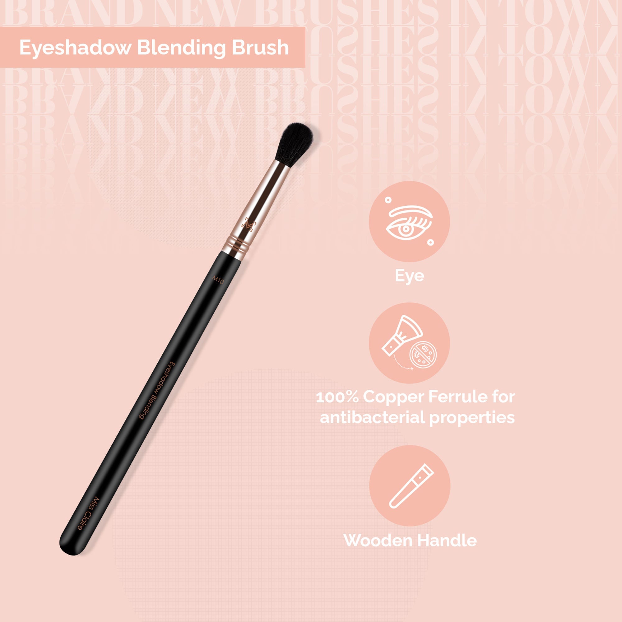 Miss Claire M10 - Eyeshadow Blending Brush - Rose Gold