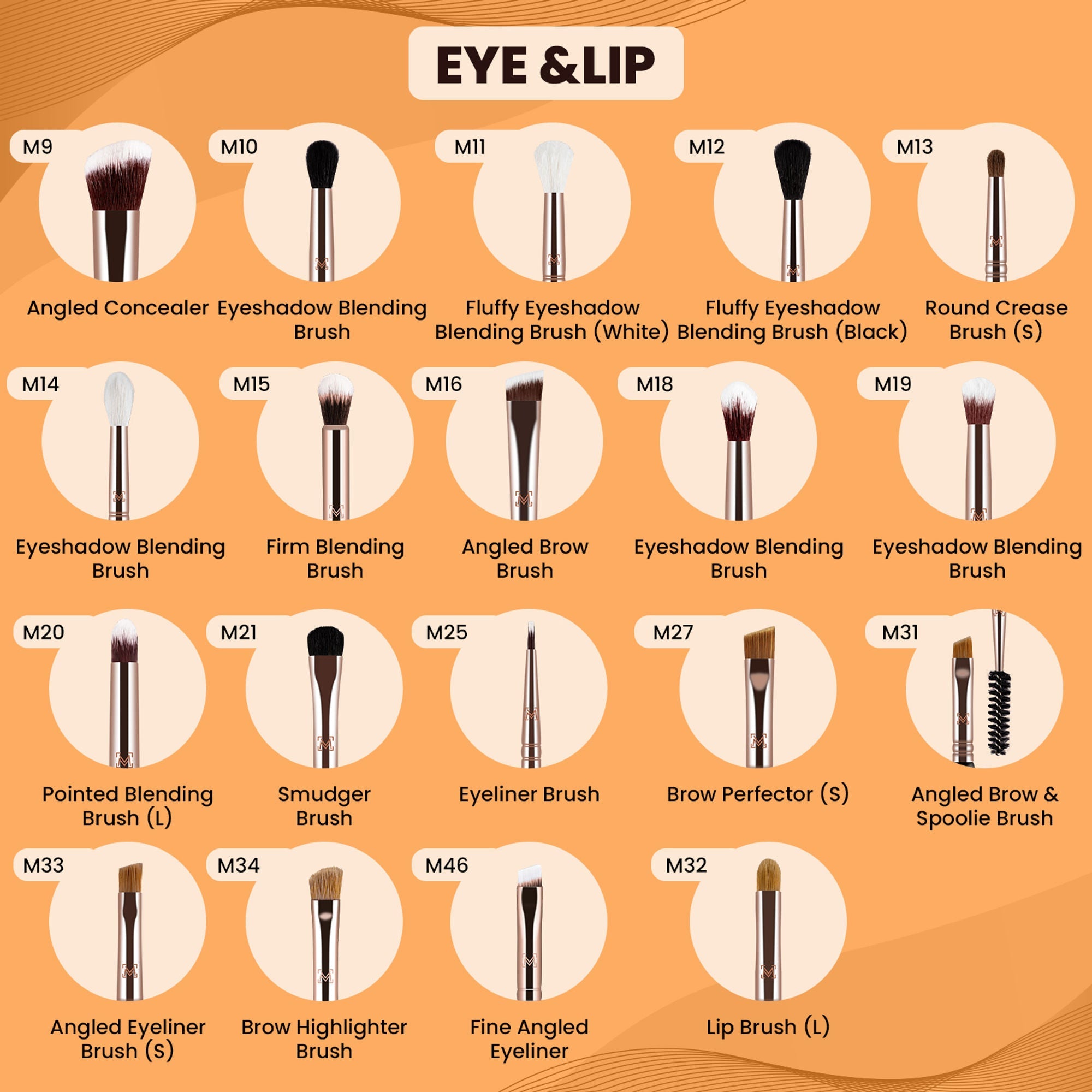 Miss Claire M10 - Eyeshadow Blending Brush - Rose Gold